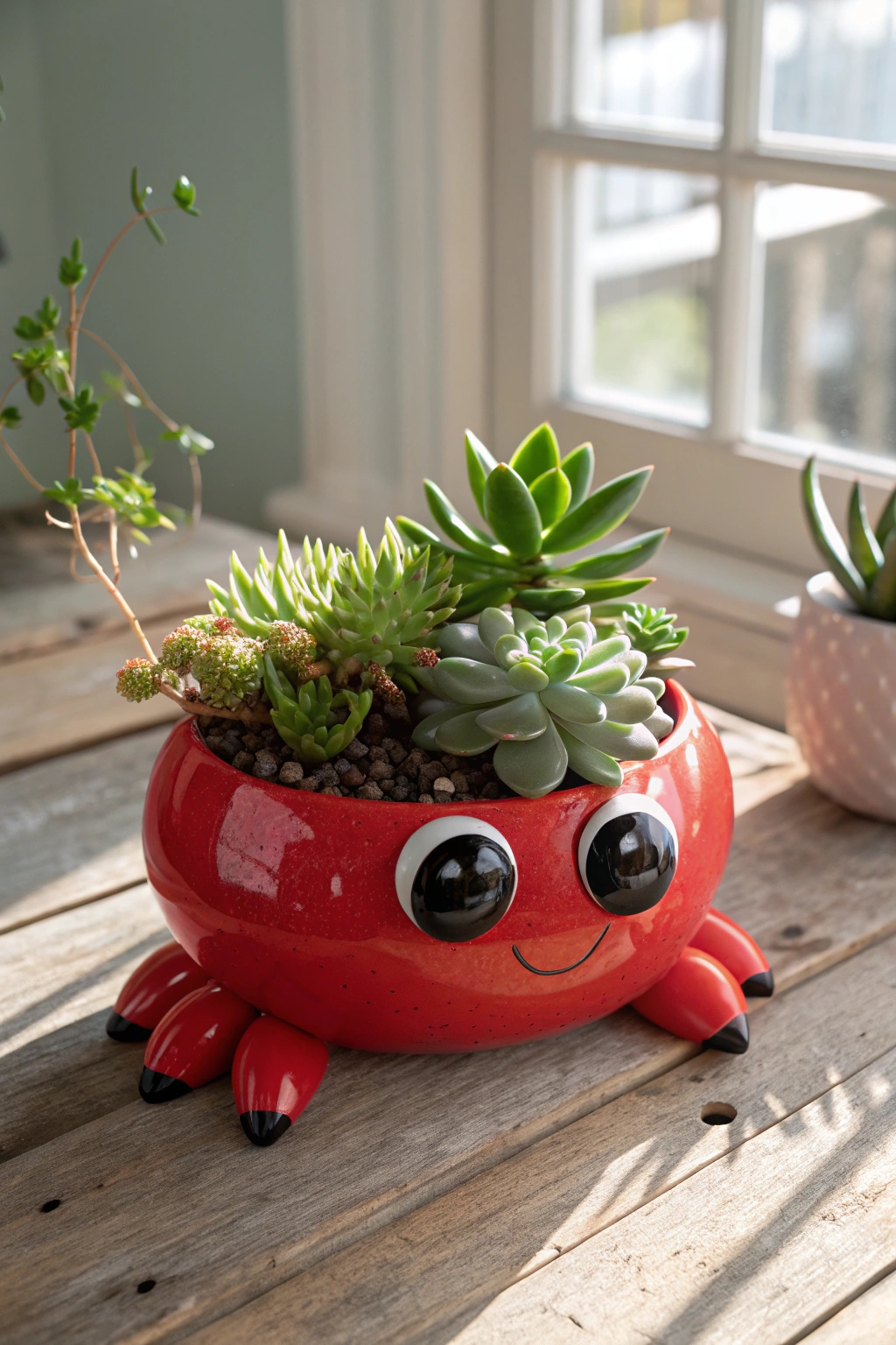 colorful crab shaped planter