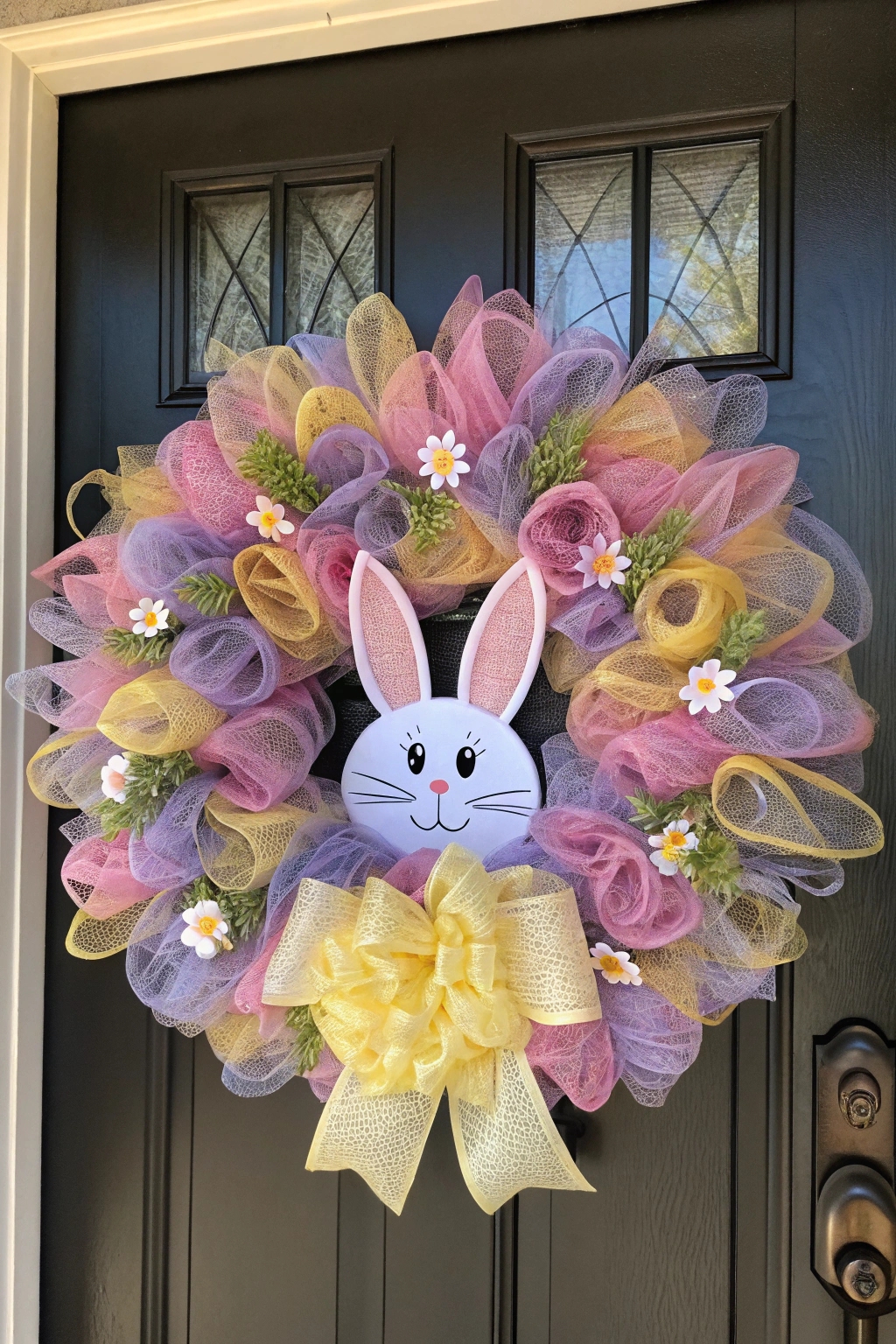 colorful decorative bunny wreath
