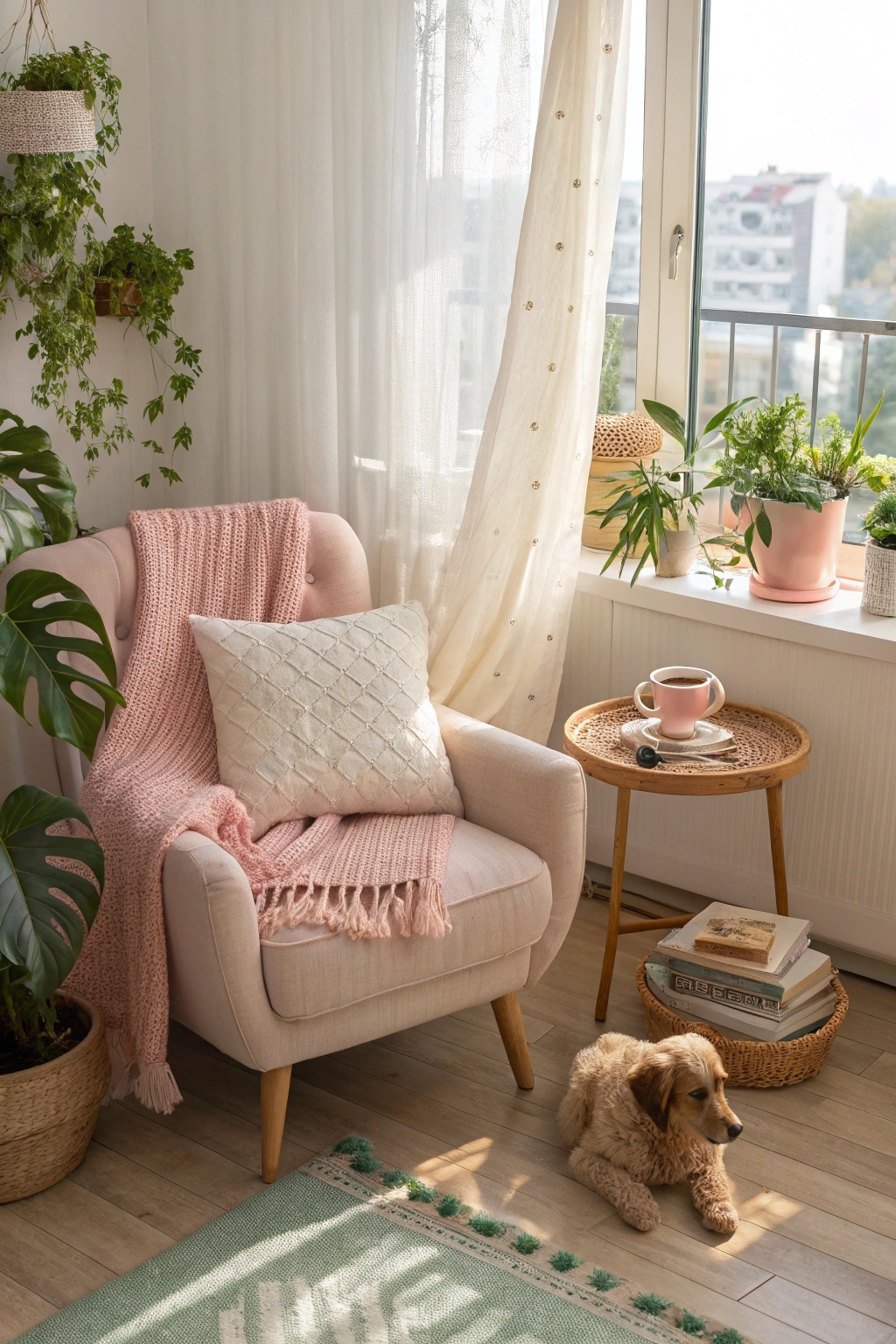 cozy reading corner setup