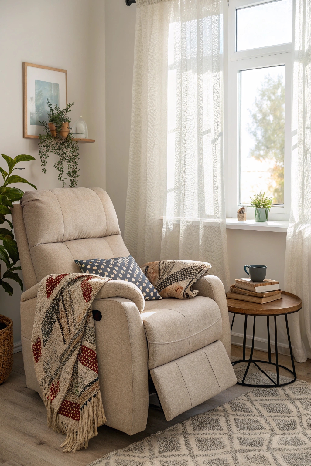 cozy reading nook setup