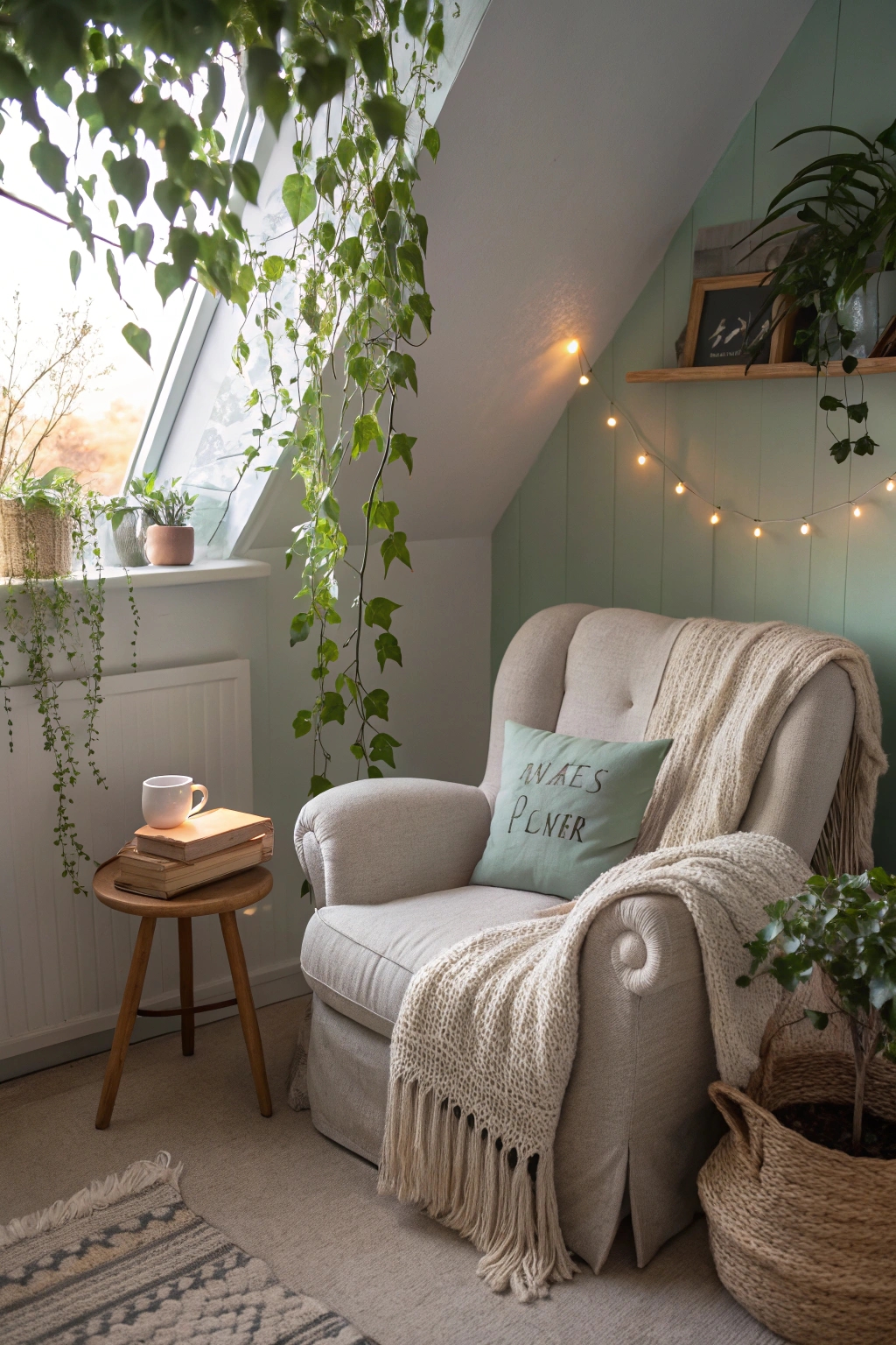 cozy reading nook setup