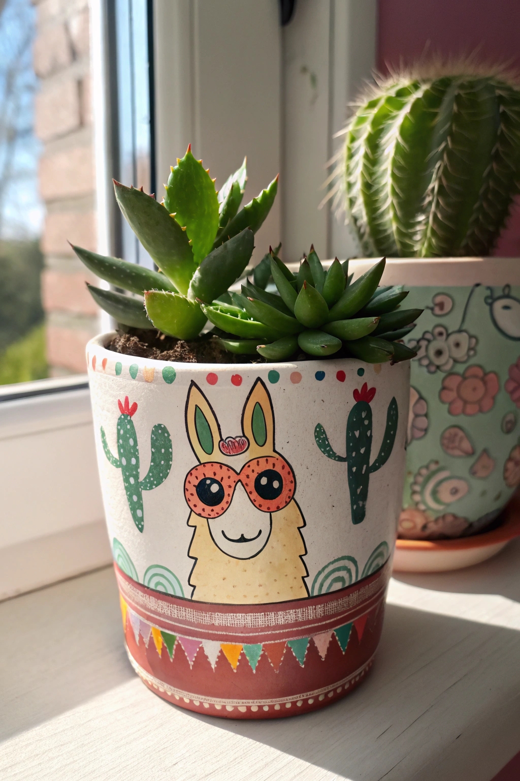 cute llama flower pot