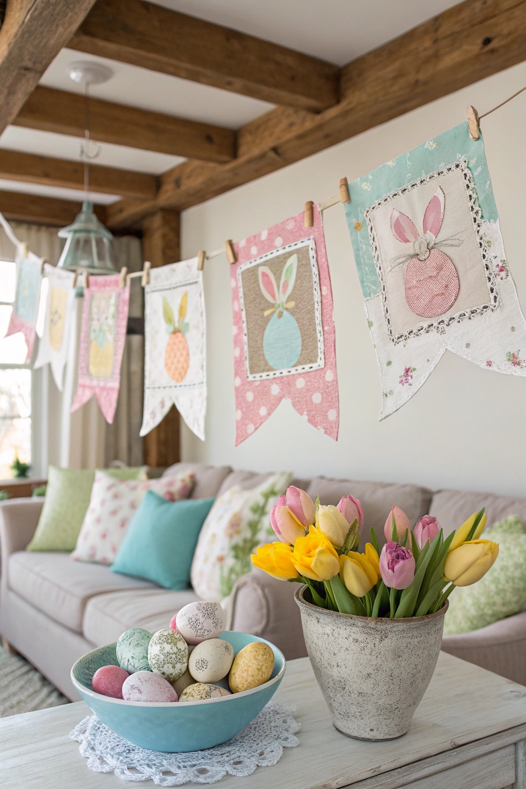 decorate with bunny banners