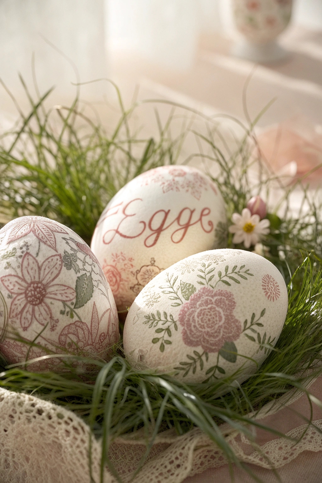 decorative eggs with letters