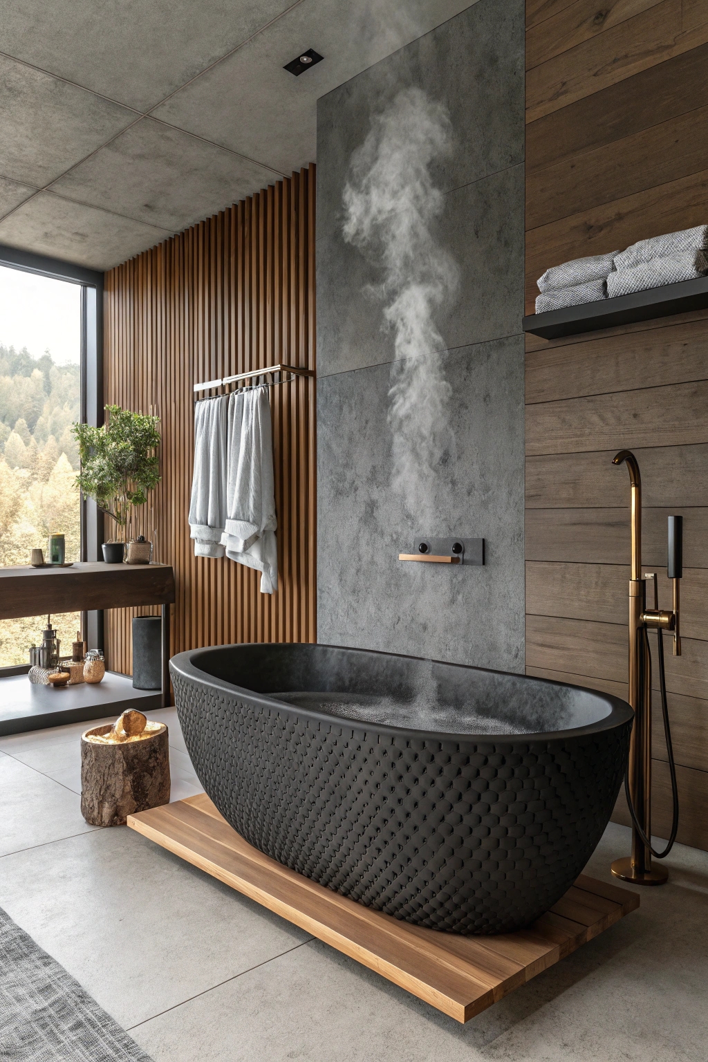 decorative matte black tub