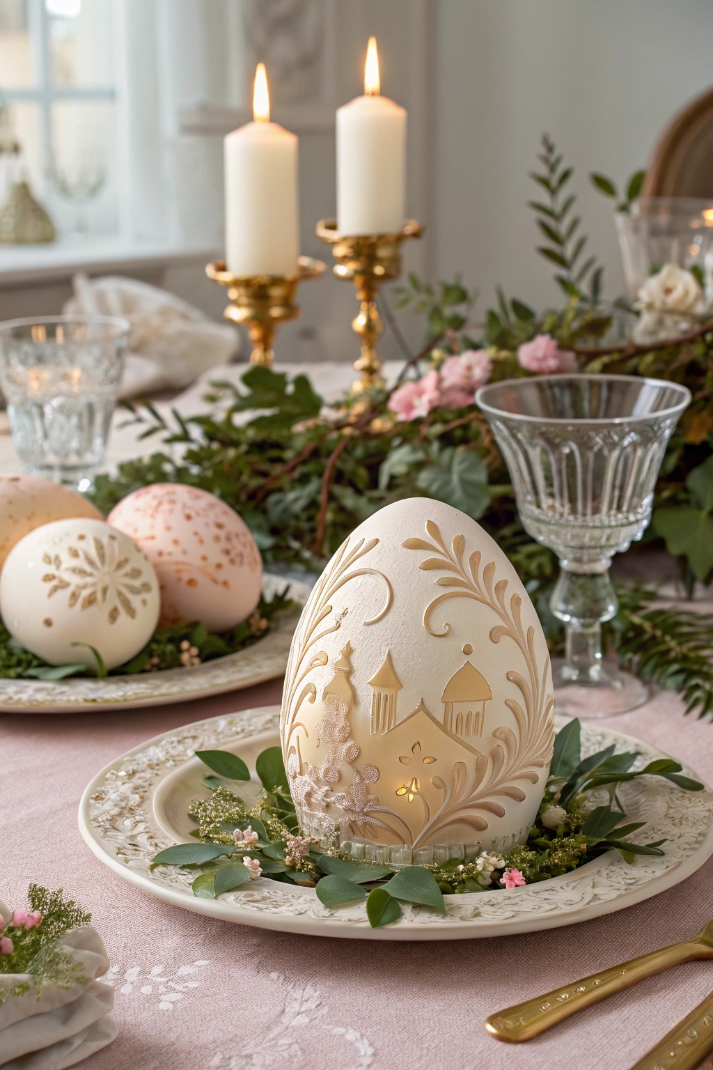 delicate designs on eggshells