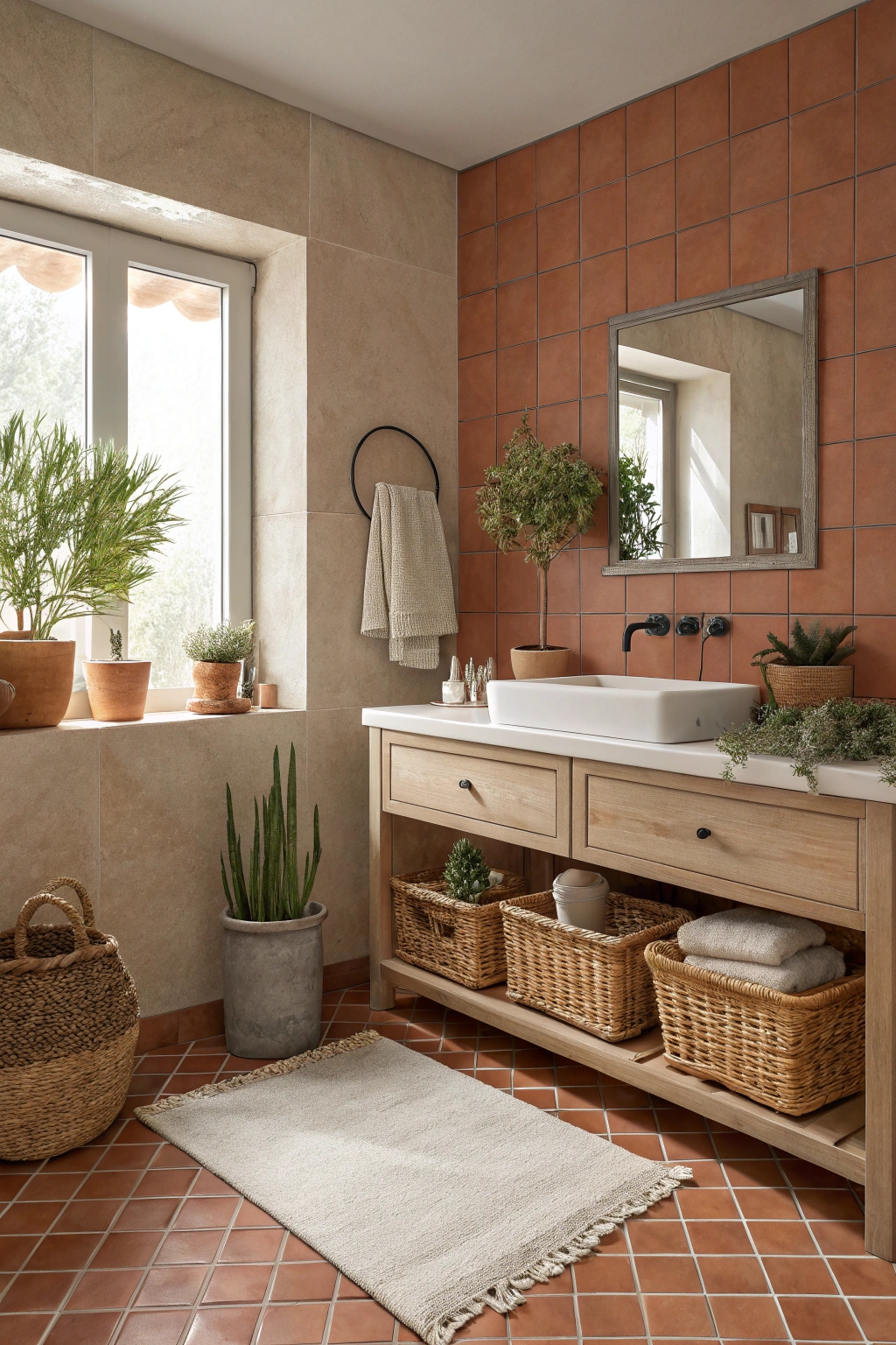 earthy orange design accents