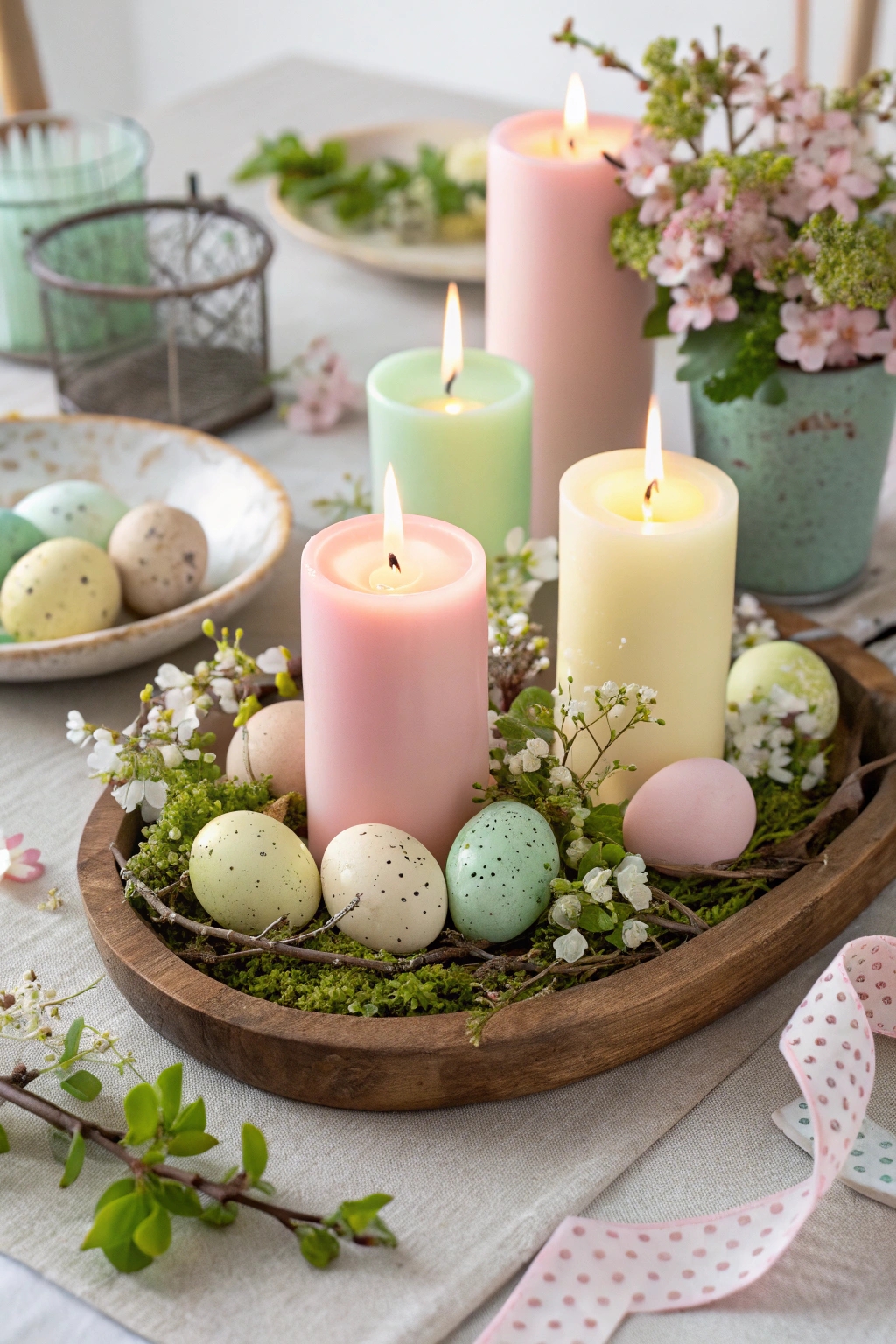 easter themed decorative candles