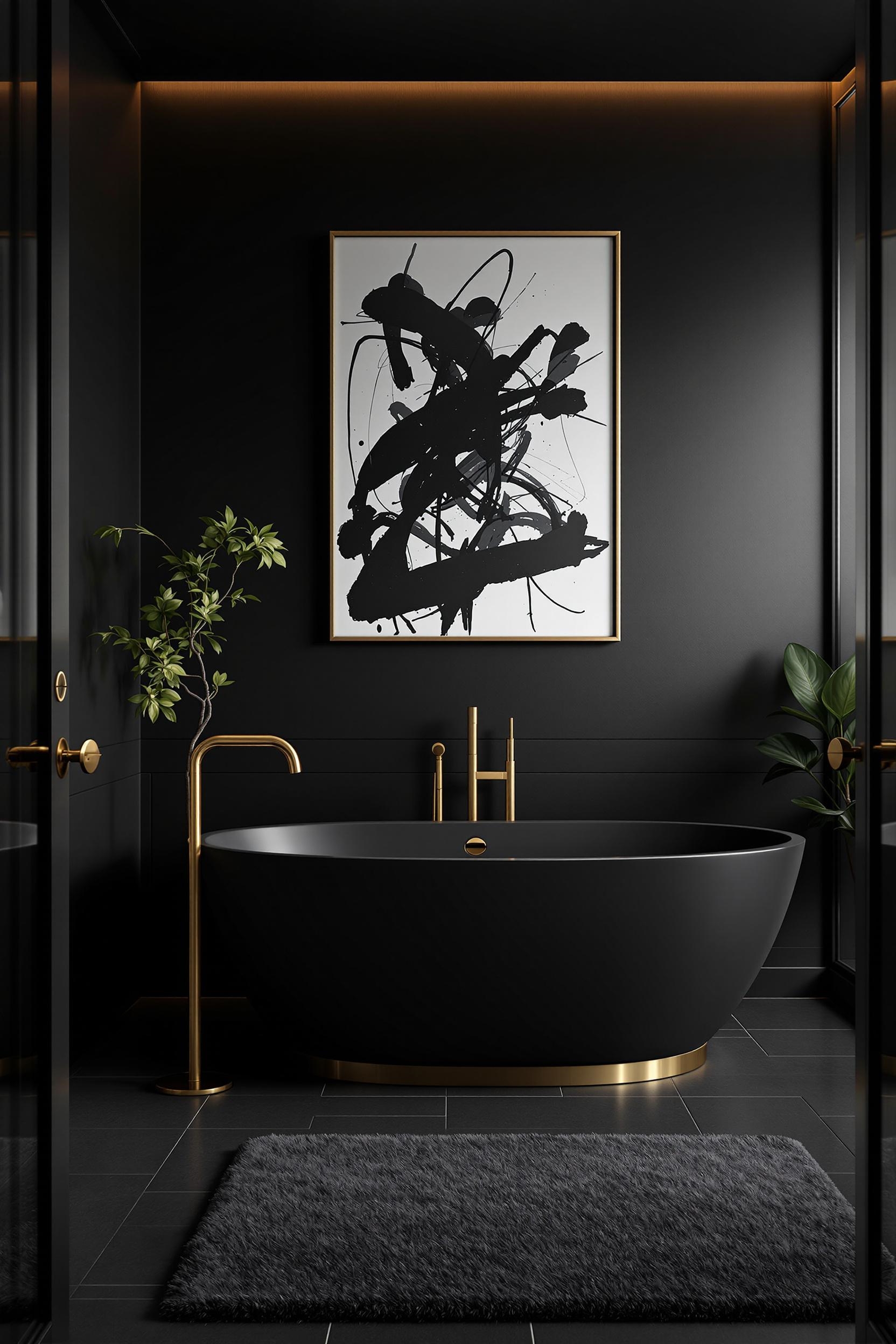 elegant black bathroom decor