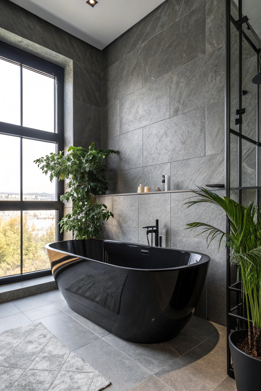 elegant black bathtub design