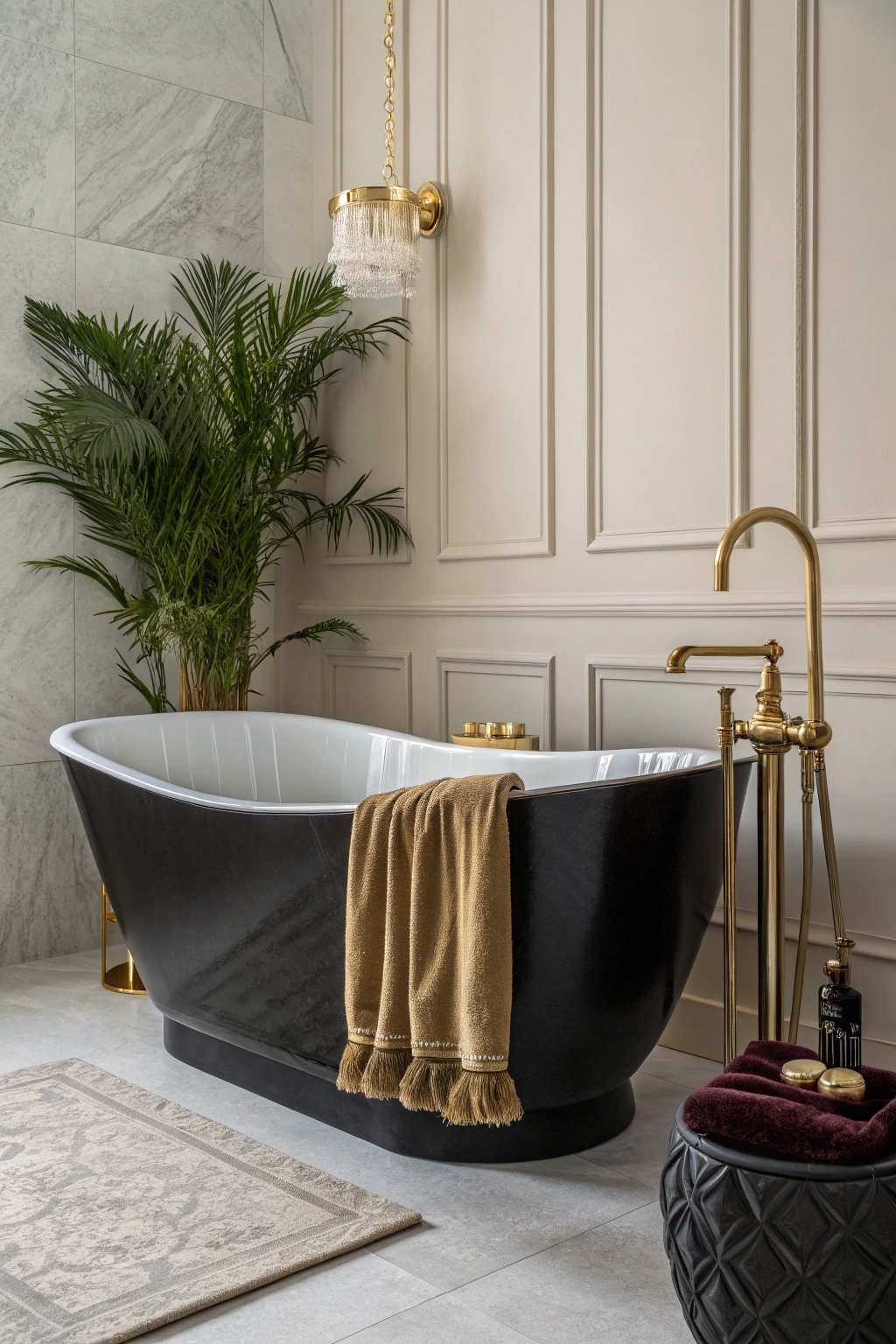 elegant black bathtub fixtures