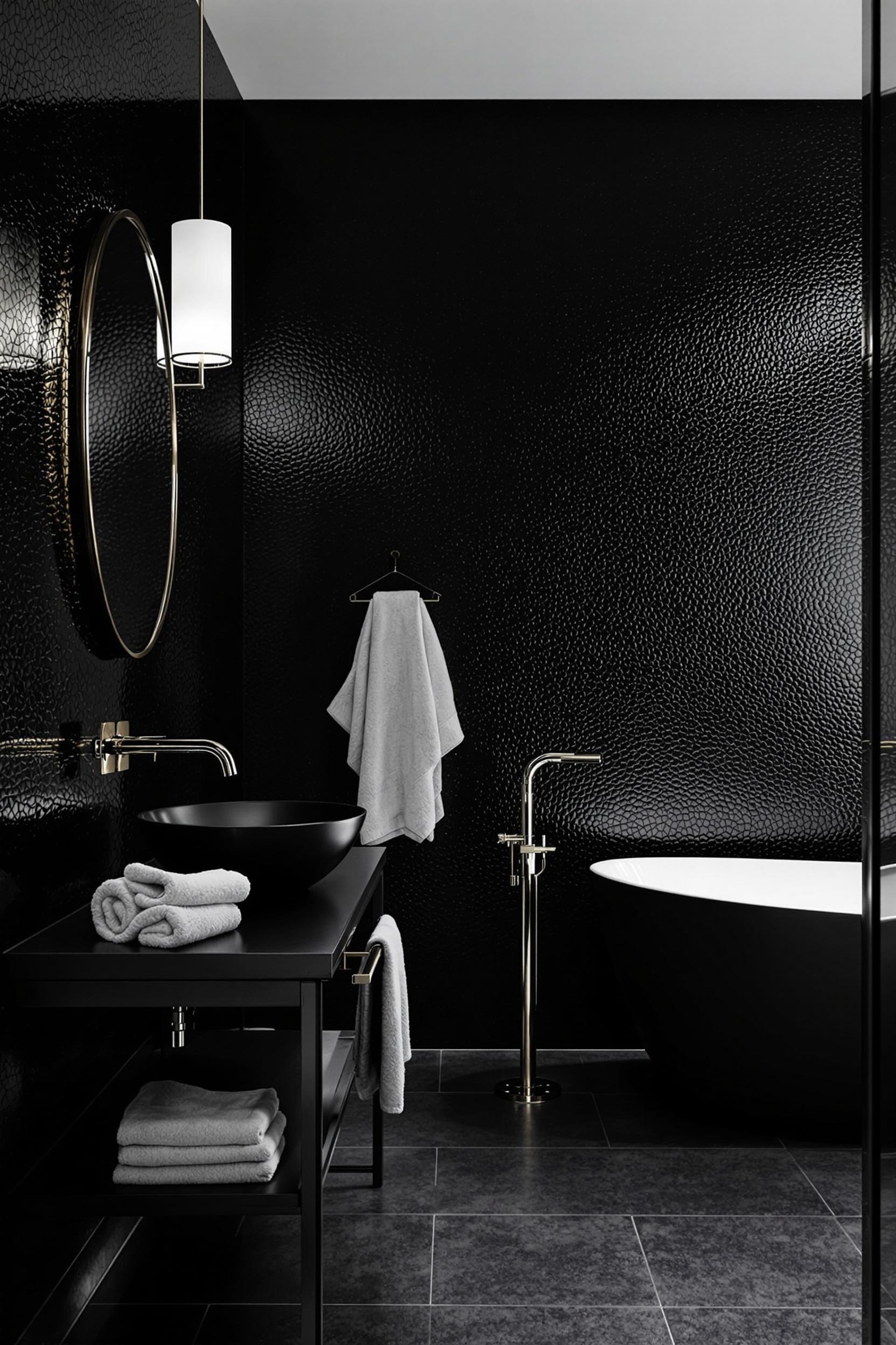 elegant black statement wall