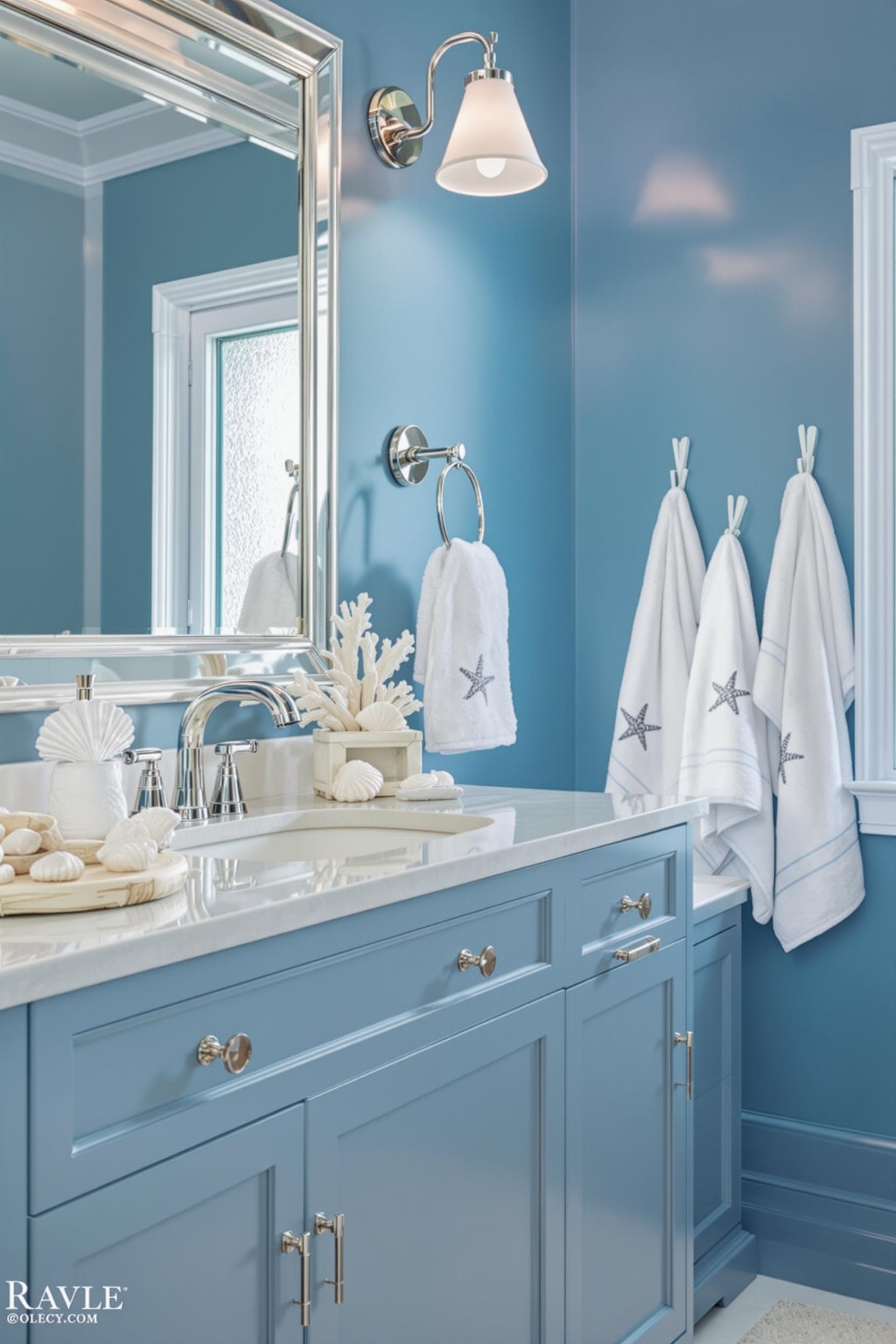 elegant ocean blue vanity