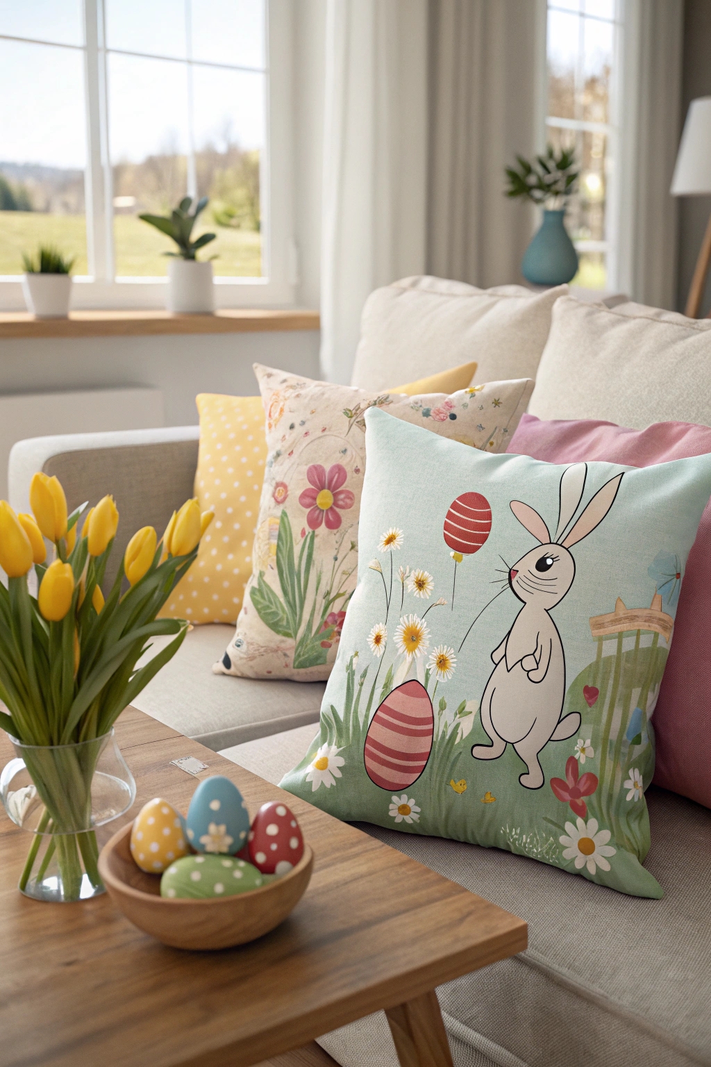 festive easter decorative cushions