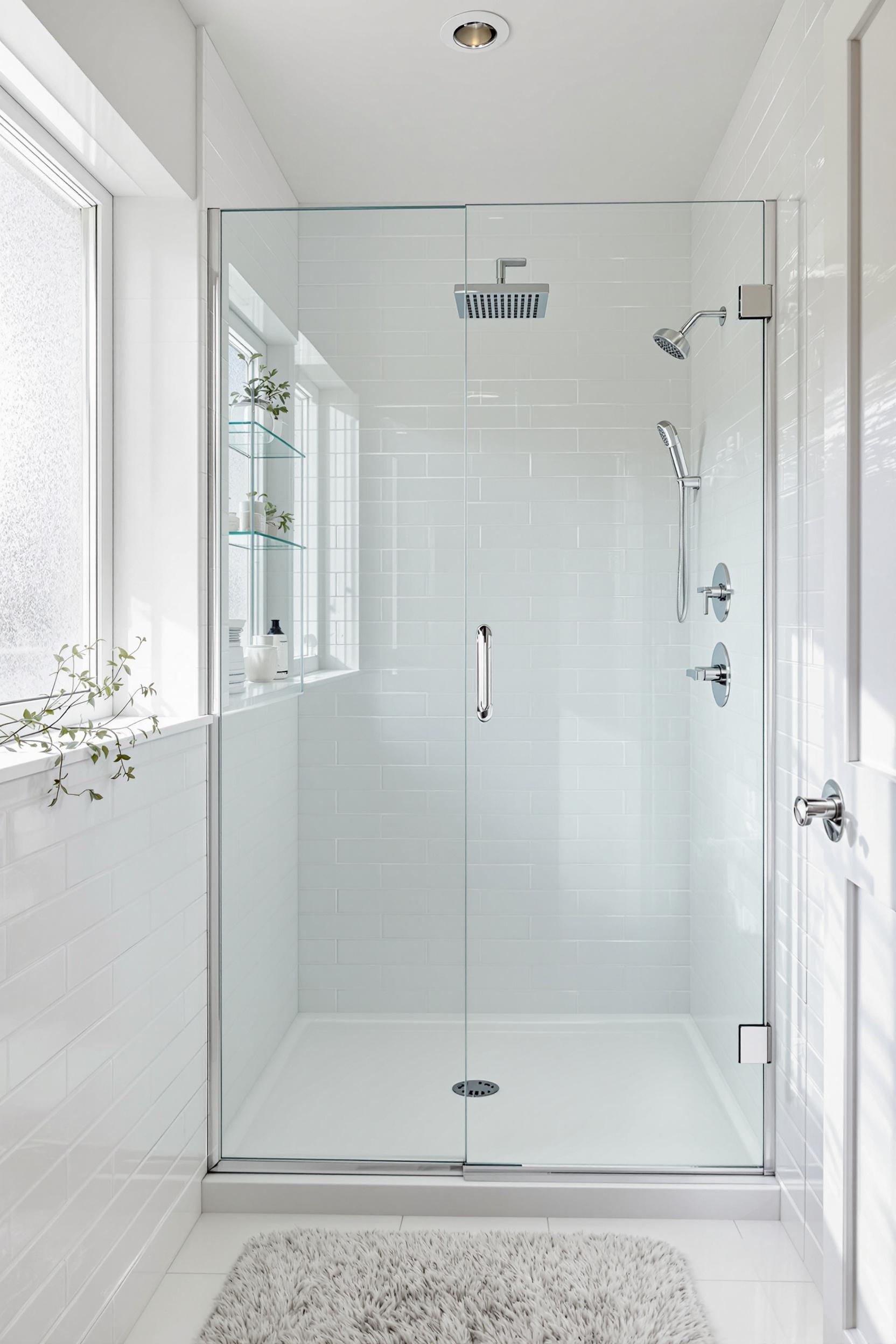 frameless glass walk in shower