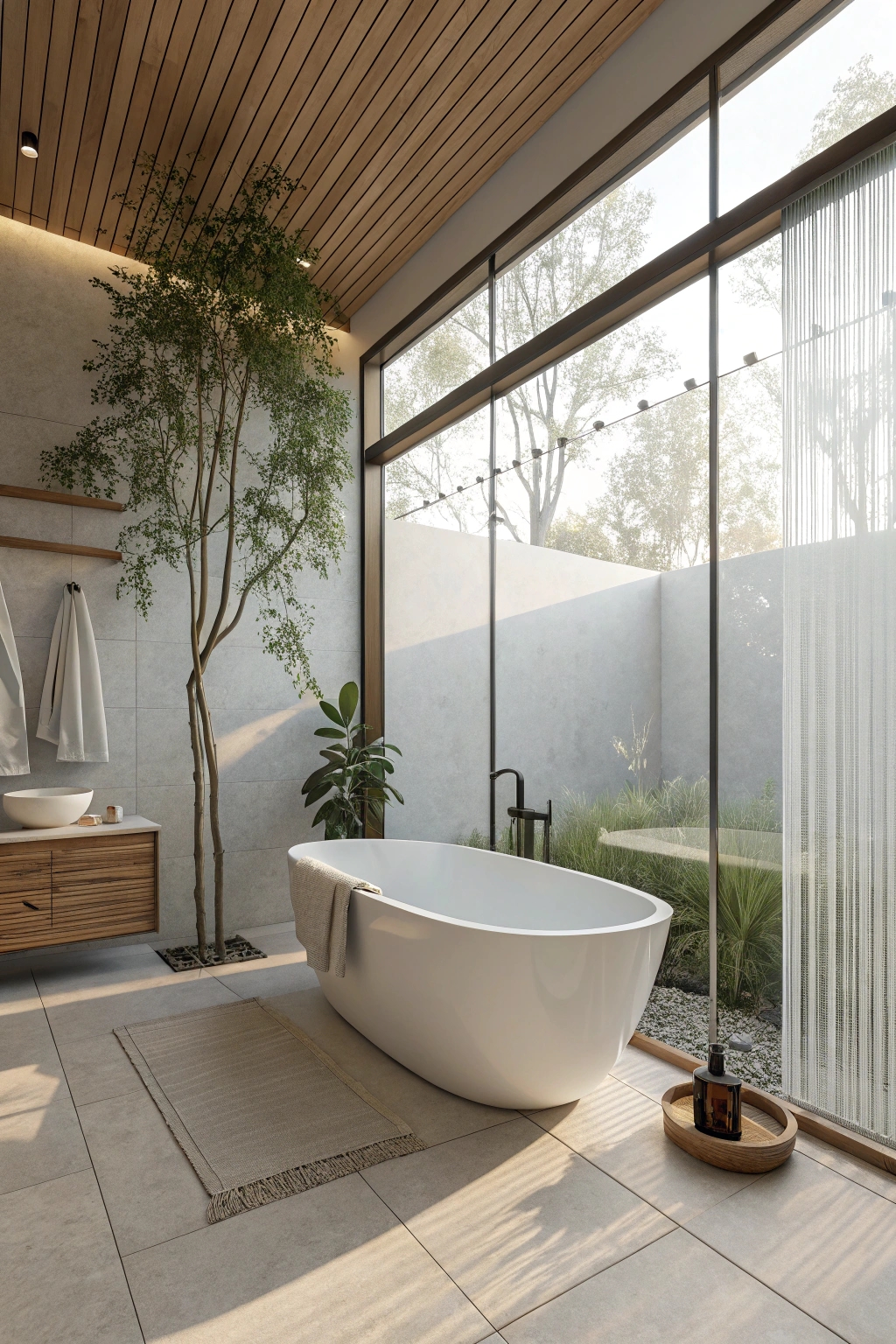 frosted glass privacy tub