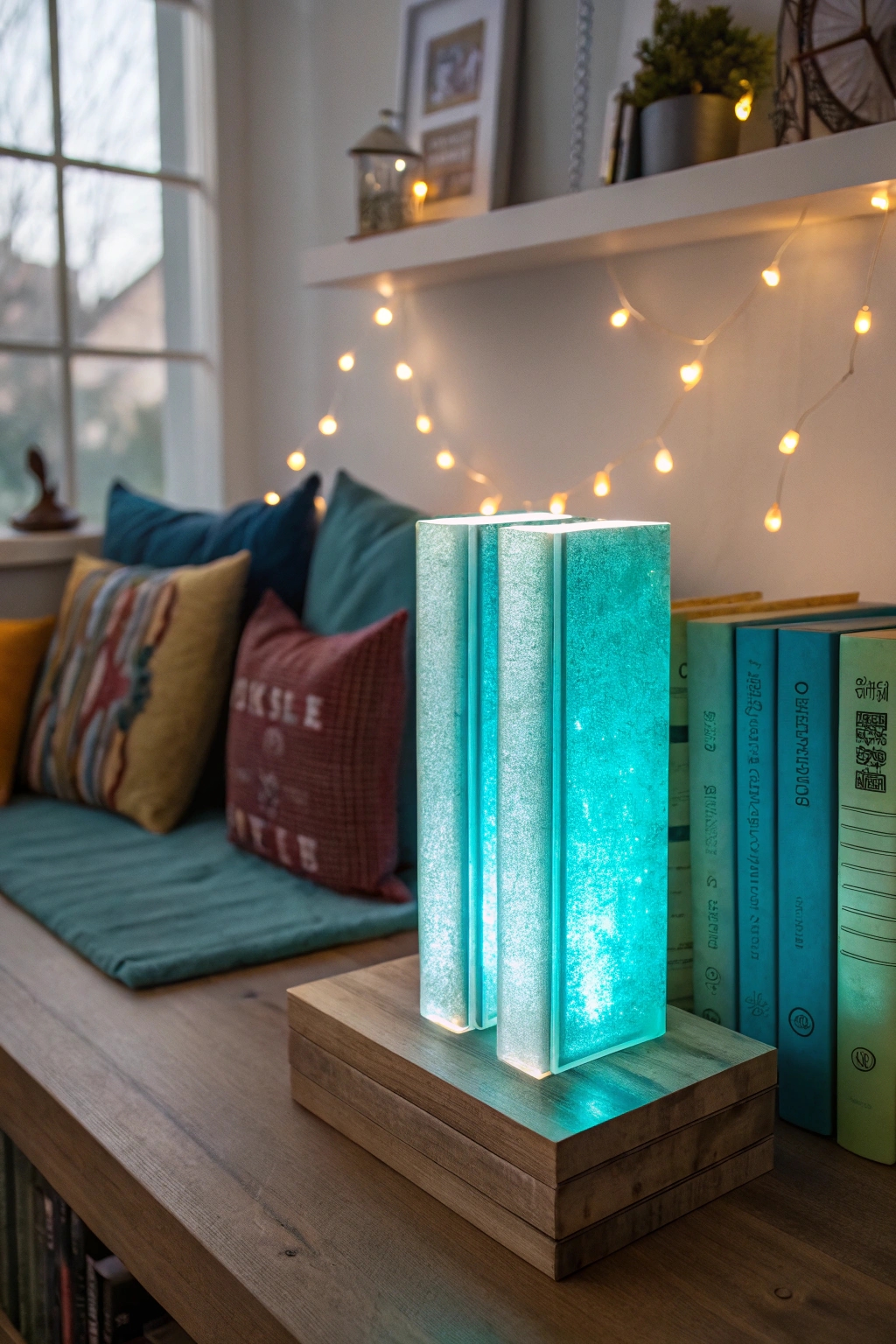 glowing decorative book holders