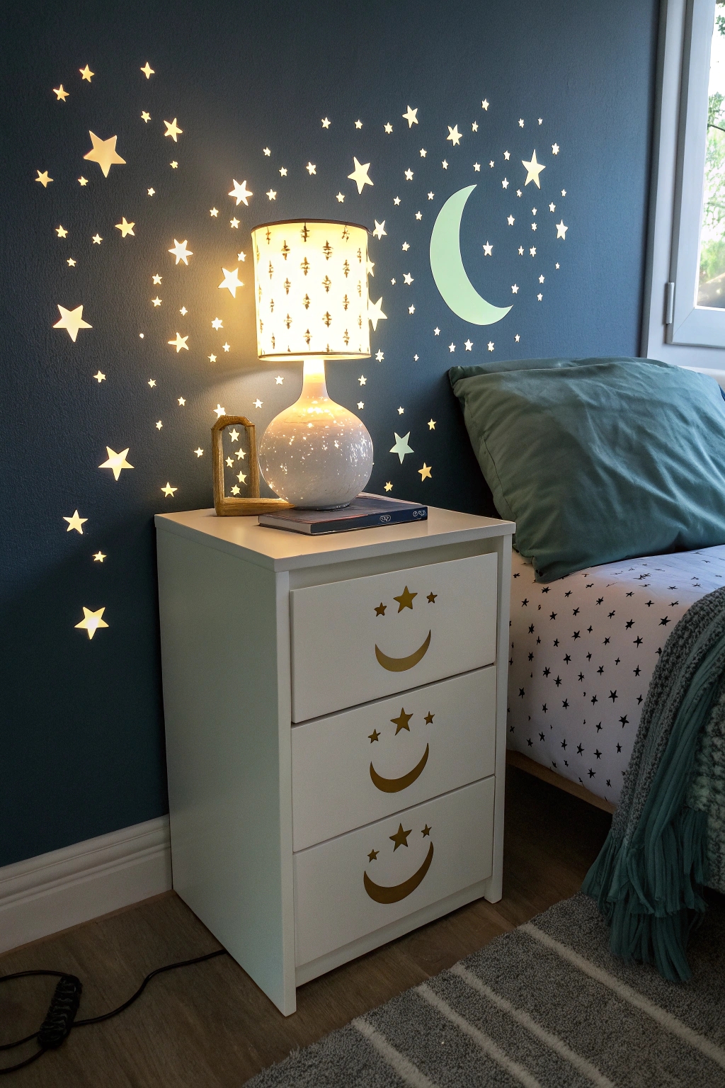 illuminated bedside furniture piece