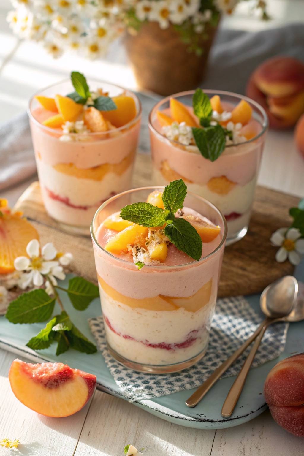 layered peach dessert delight