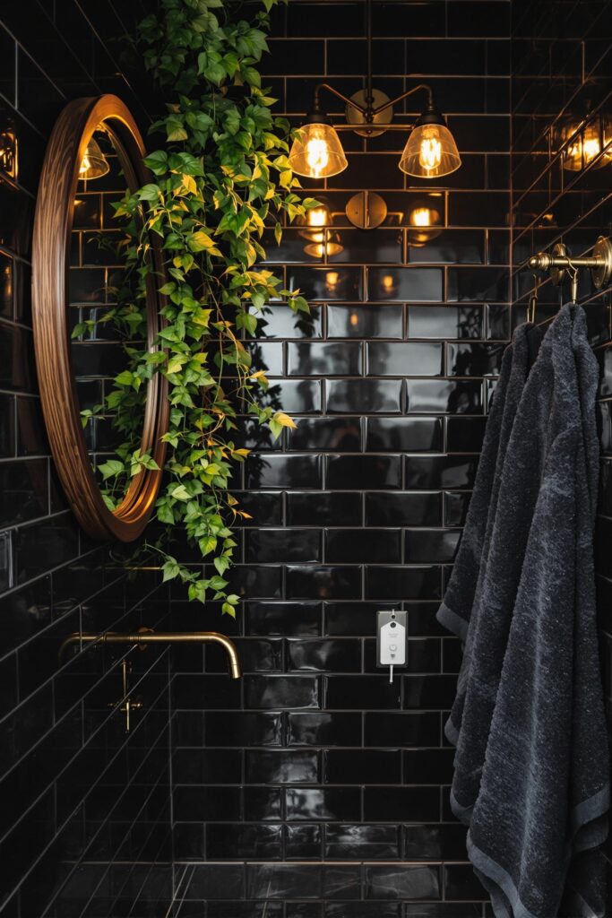 luxe small dark bathrooms