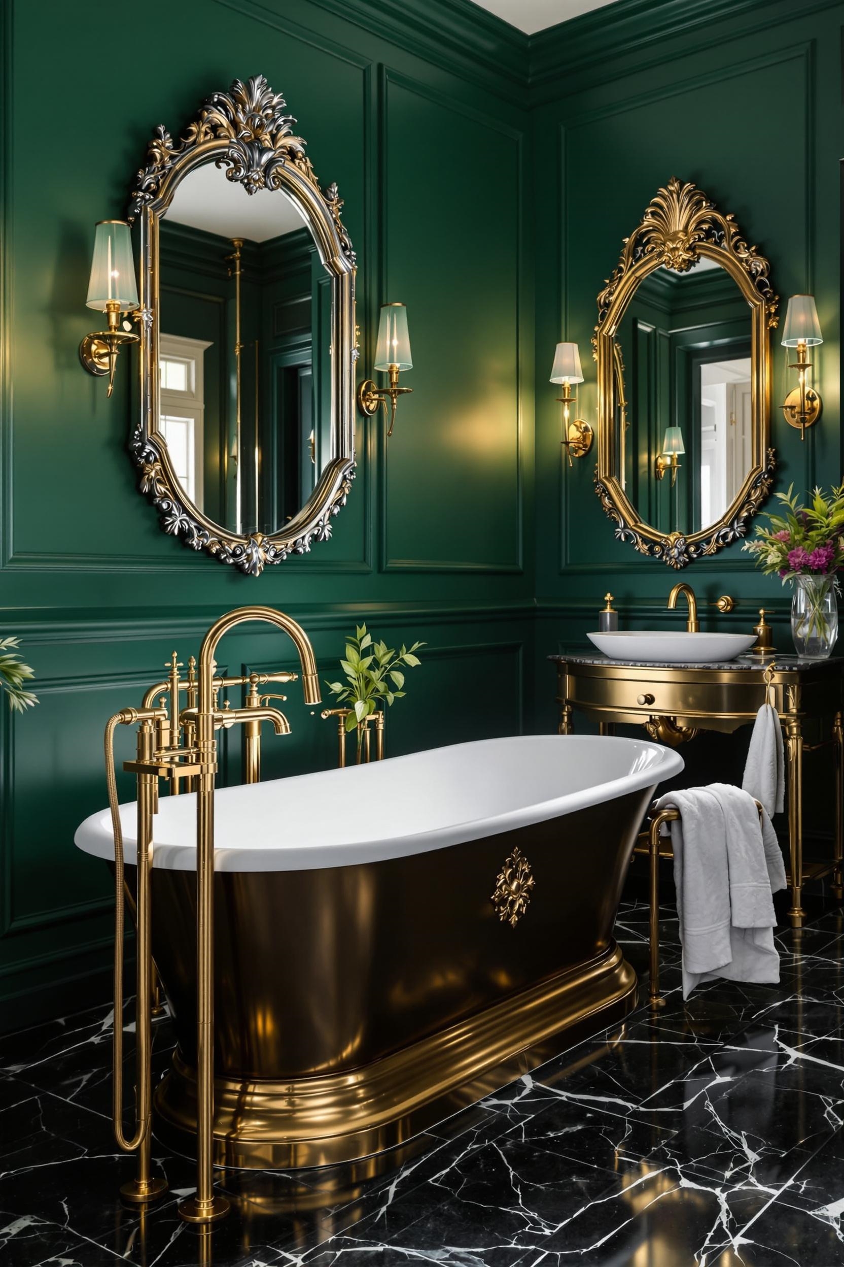 luxurious golden brass accents