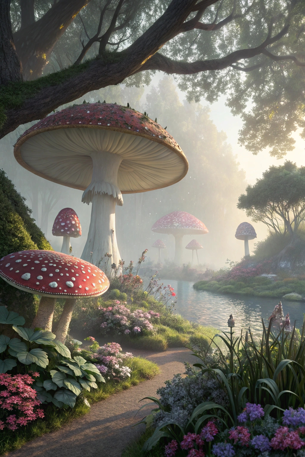 majestic fungal forest landscape