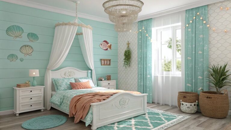 mermaid inspired spring bedroom decor