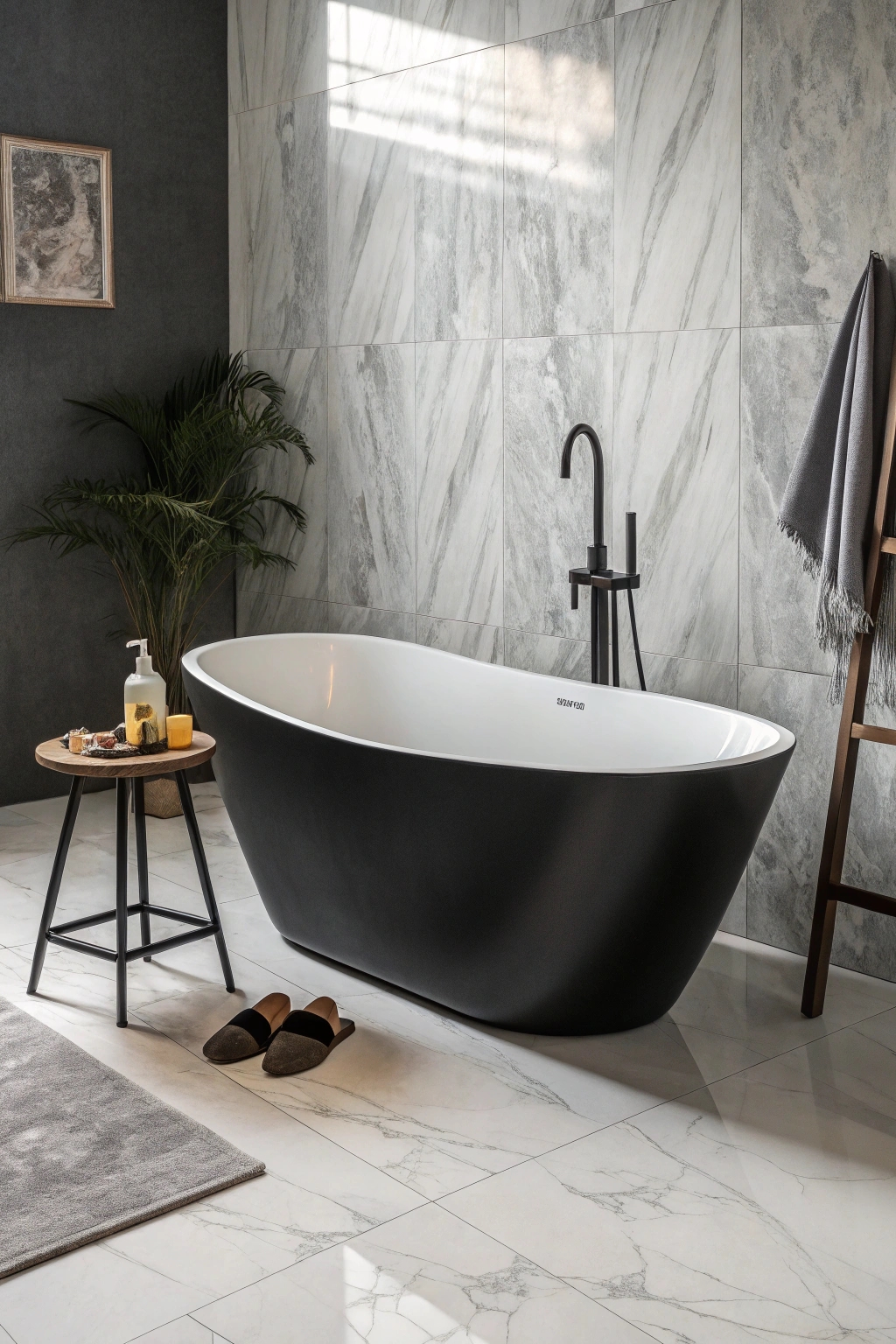 modern elegant black tub