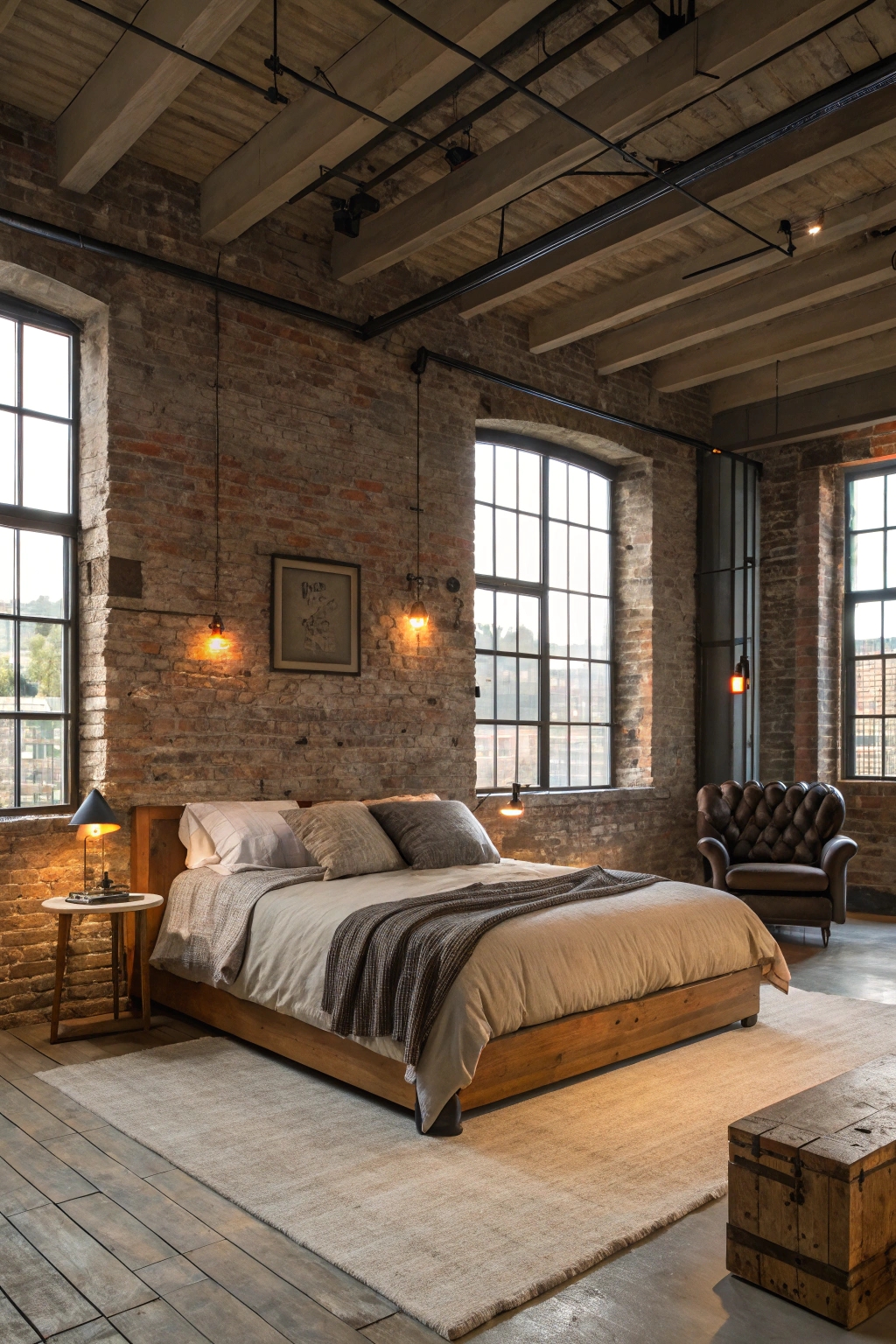 modern industrial bedroom design