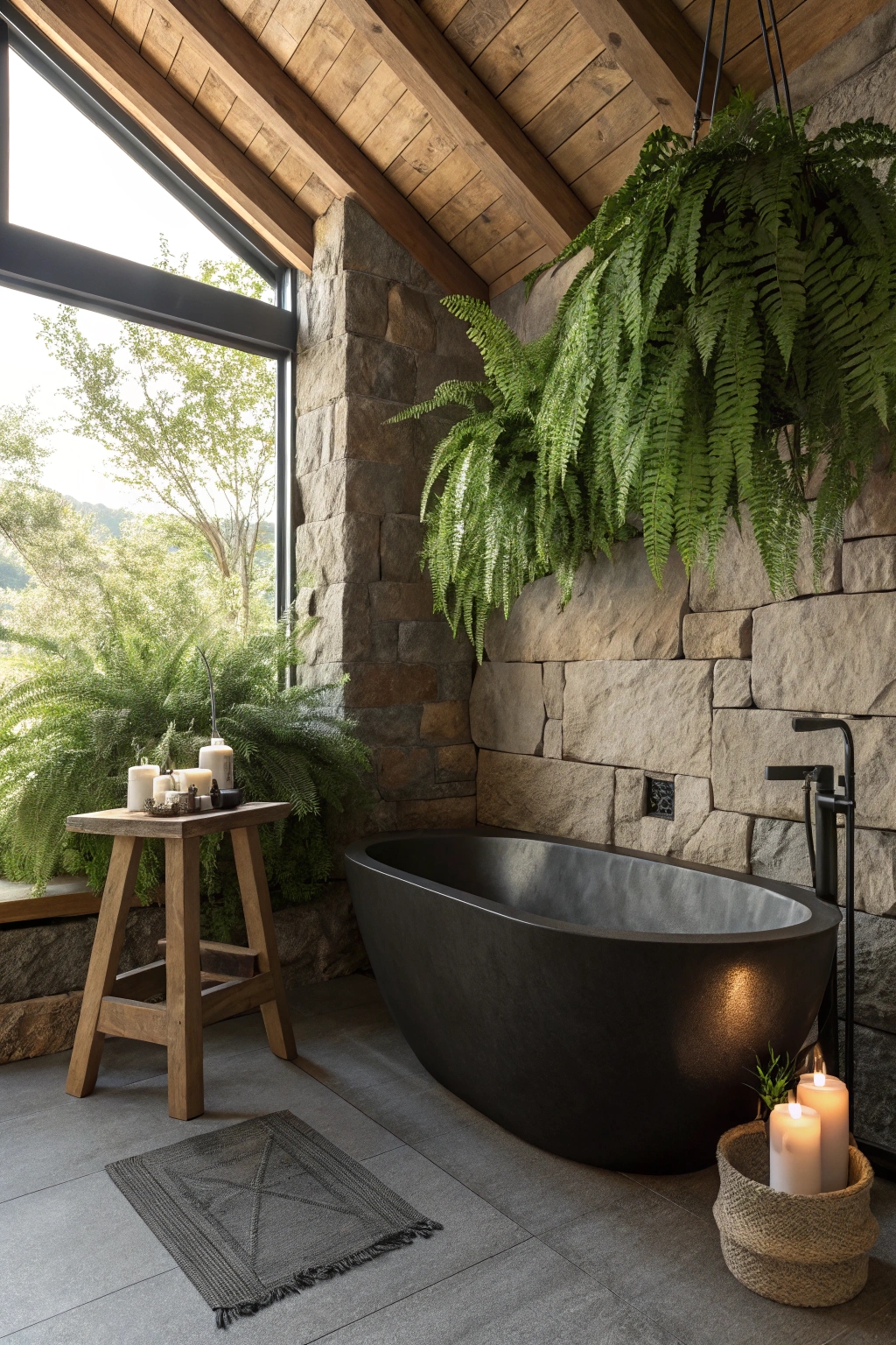 natural rustic bathtub design