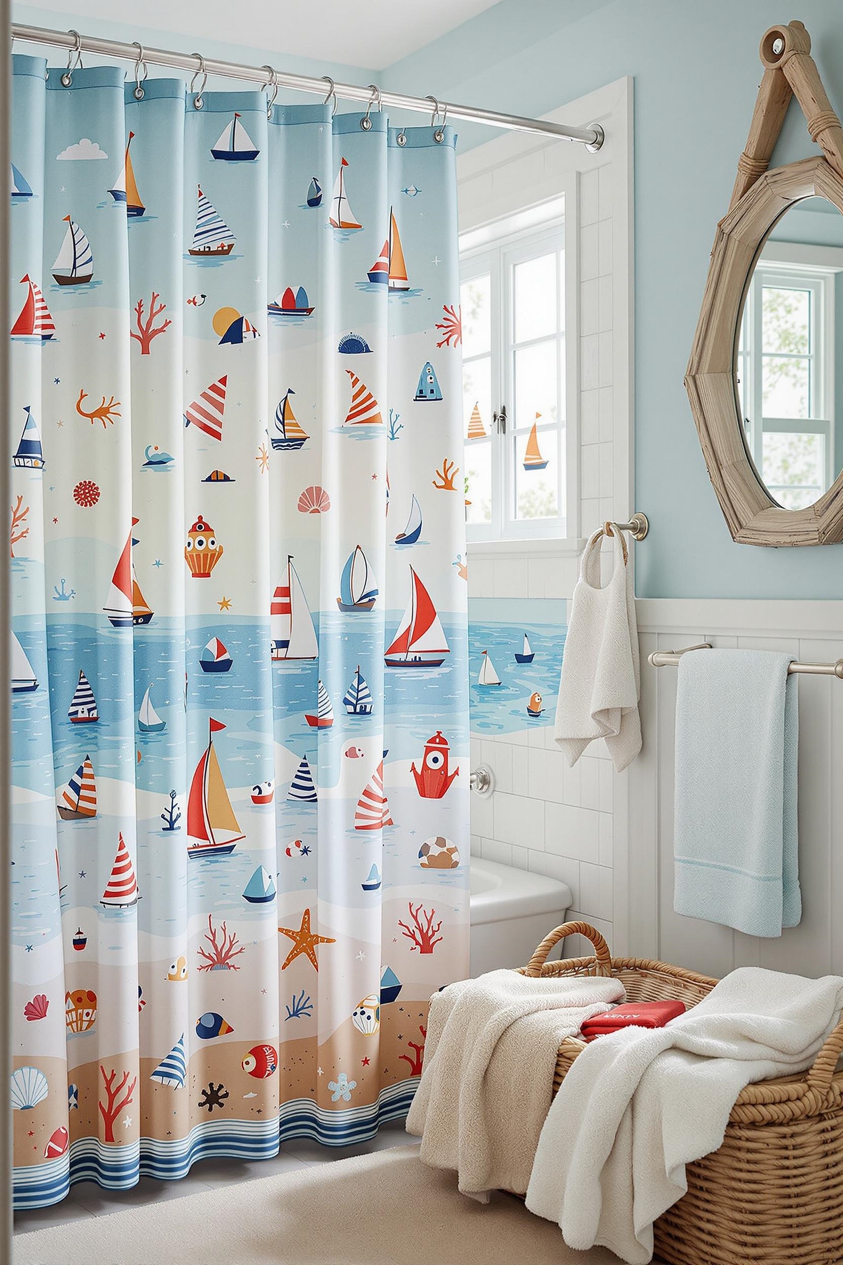 nautical inspired shower curtain designs