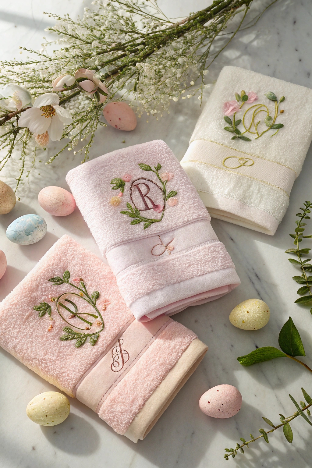 personalized spring bath linens