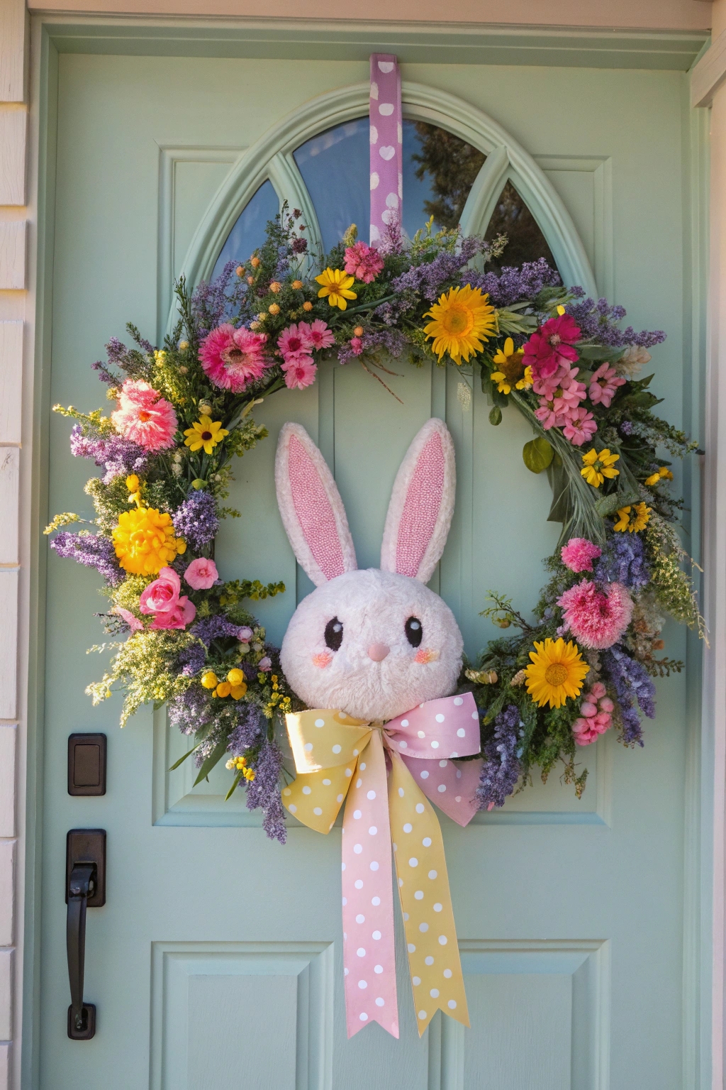 playful floral bunny decoration