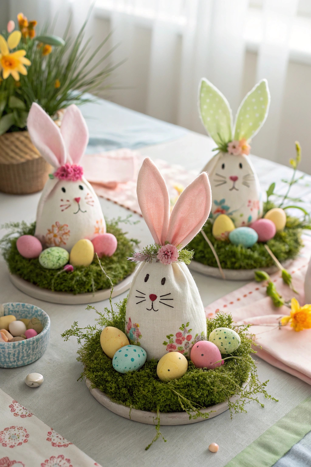 playful rabbit table decorations