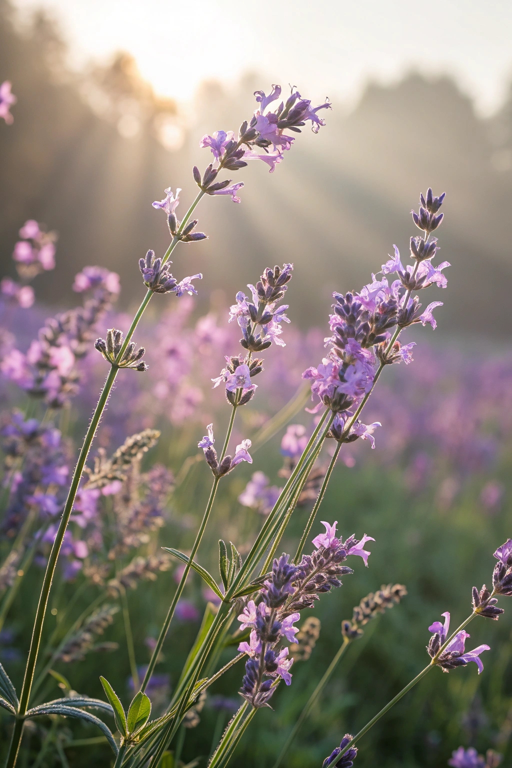 serene purple floral ambiance