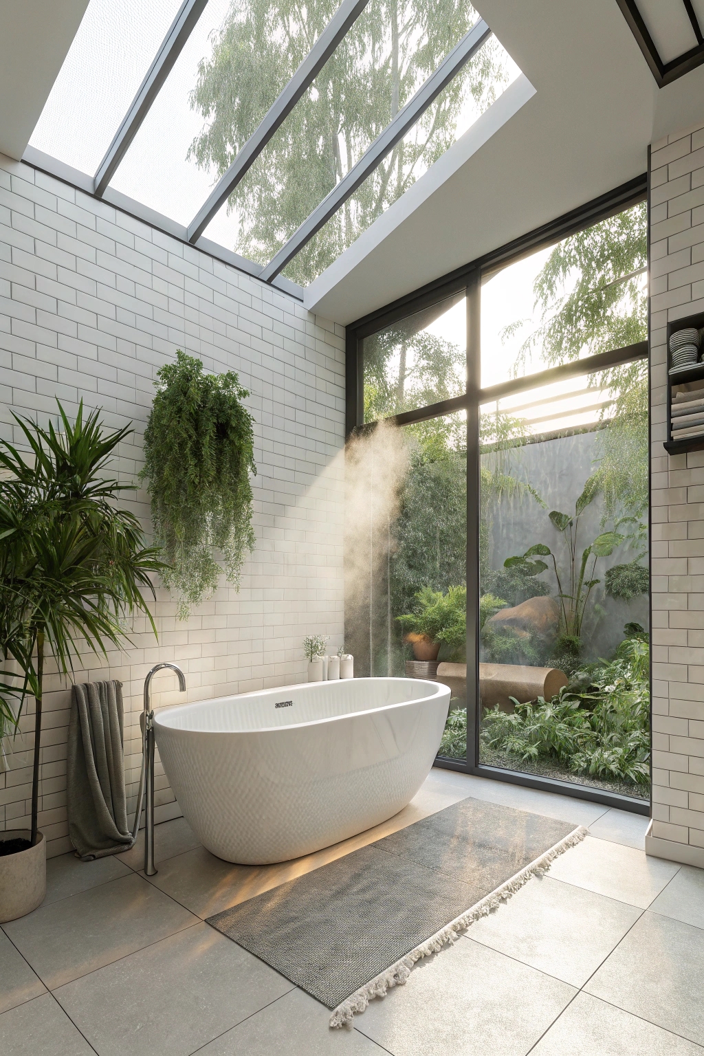 serene skylight soaking space