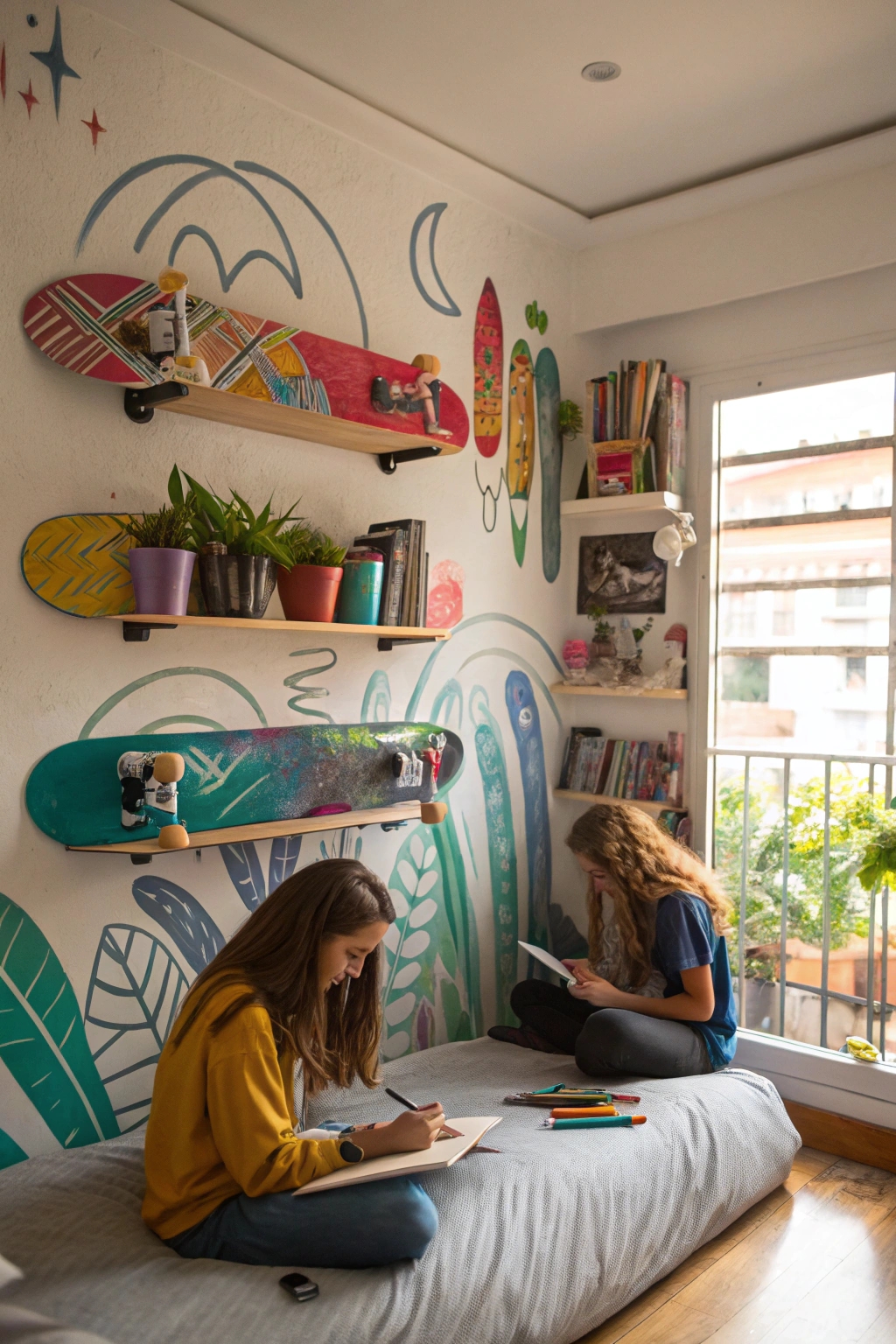 skateboard shelf building together