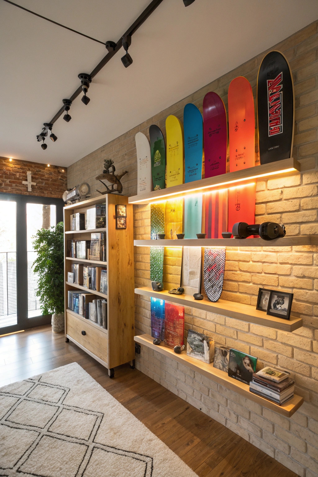 skateboard shelves with lights