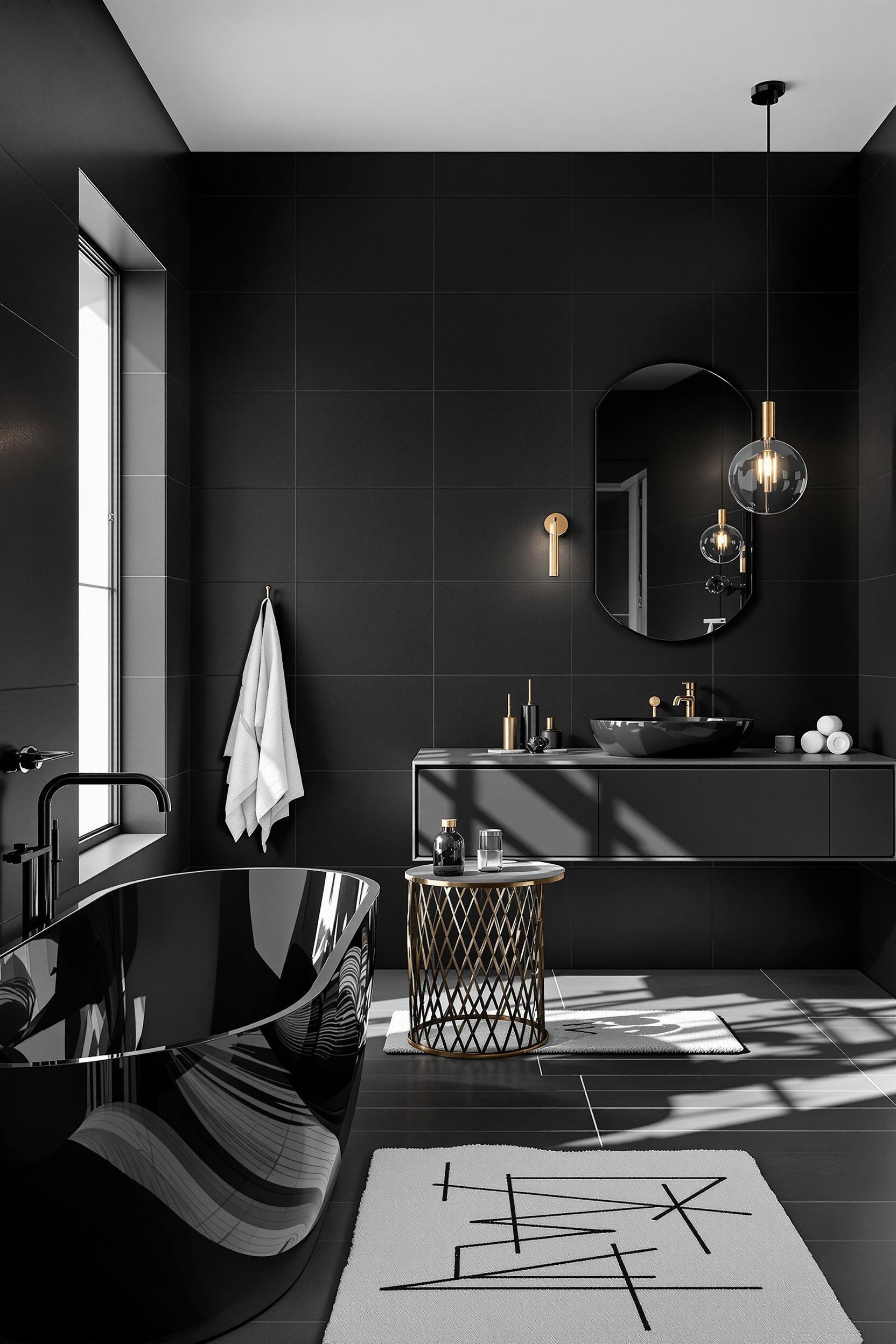 sleek modern black lighting