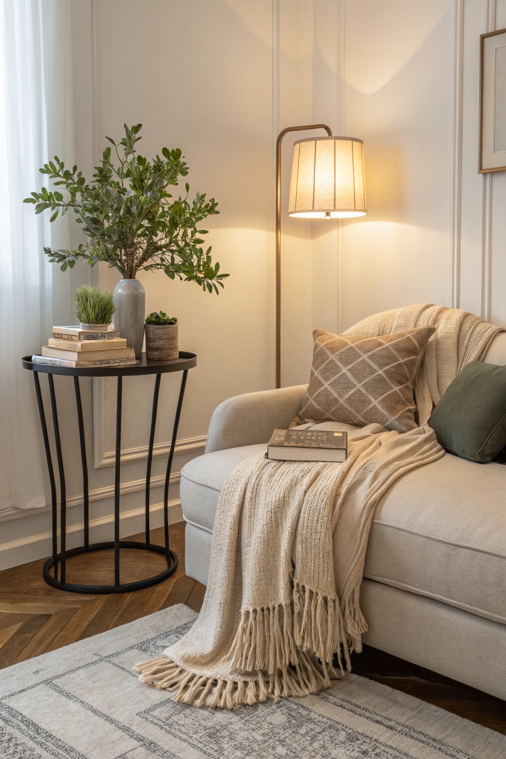 sofa table adds surface space