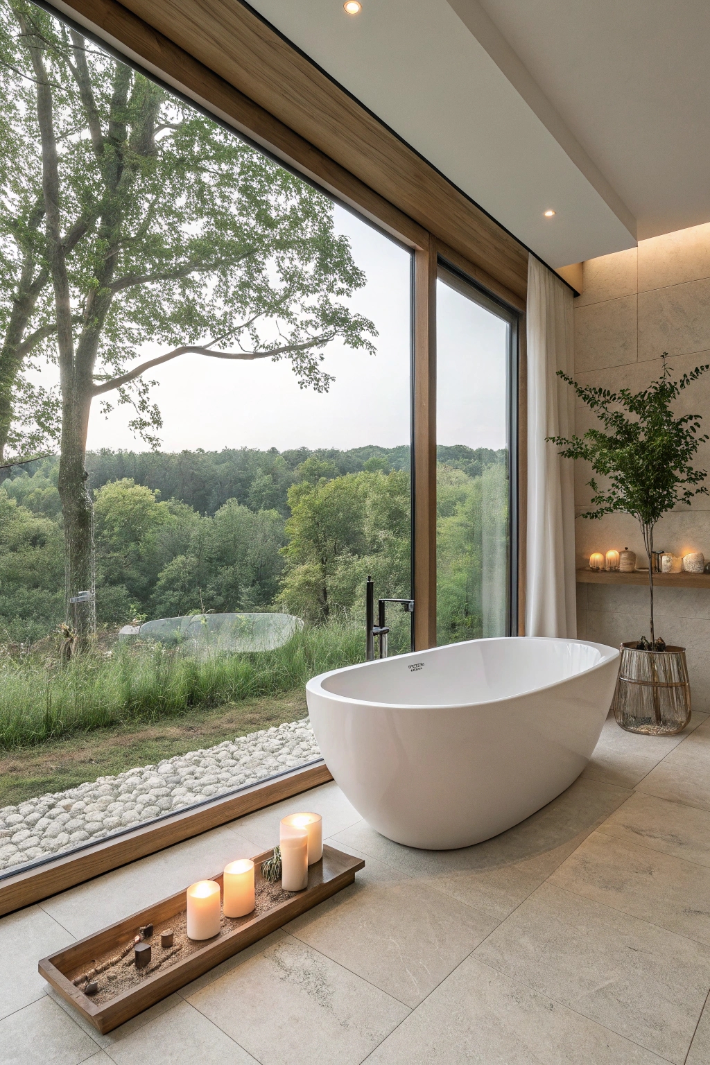 spacious bathtub with vista