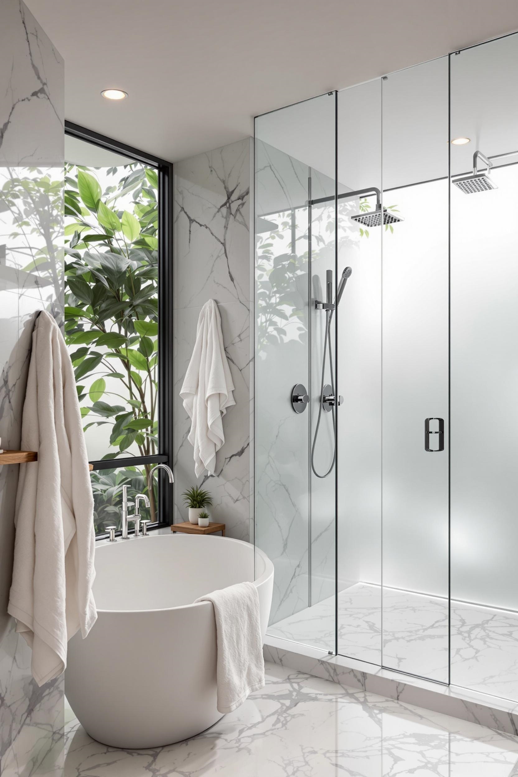 spacious shower design concept