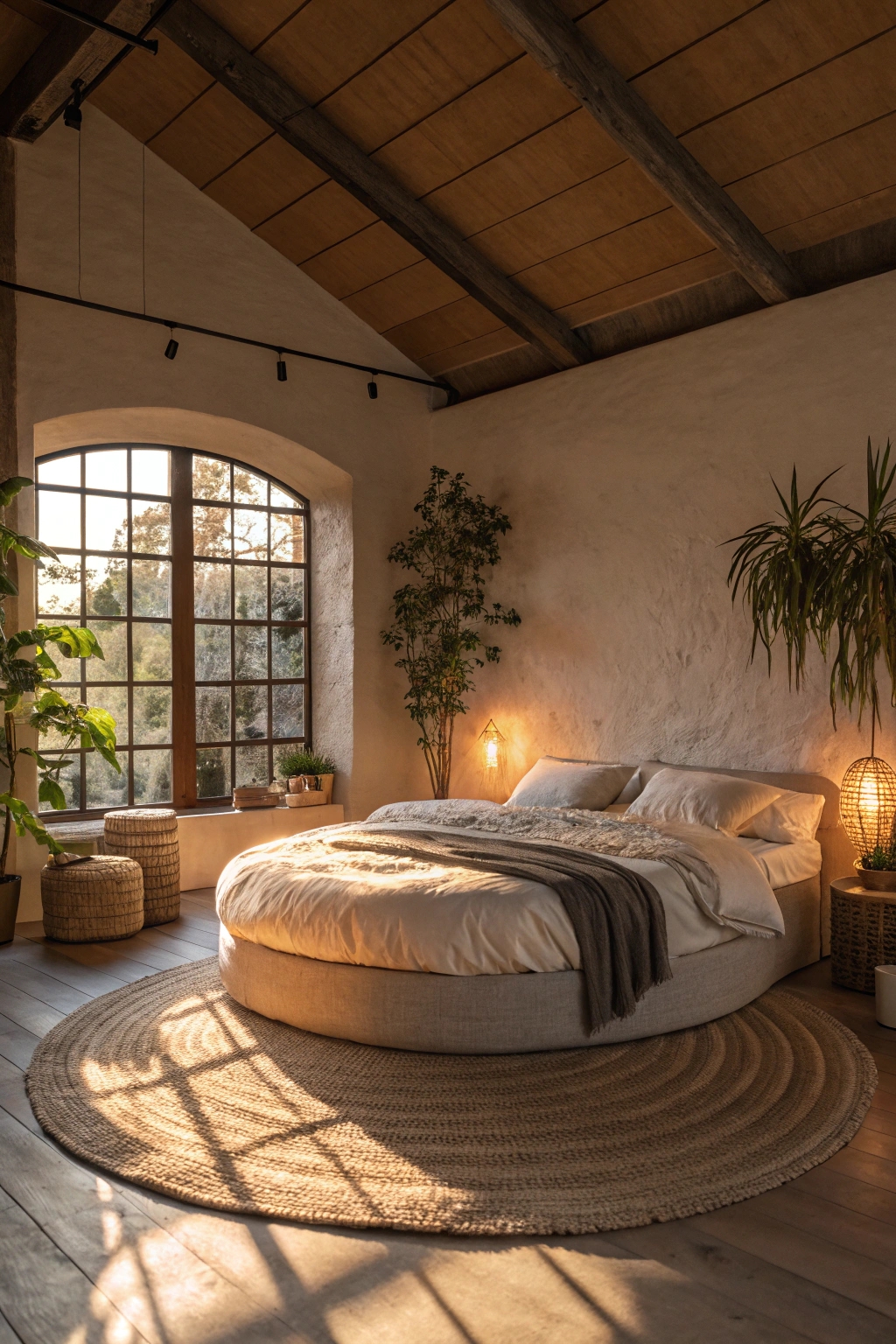 unique round bed aesthetics