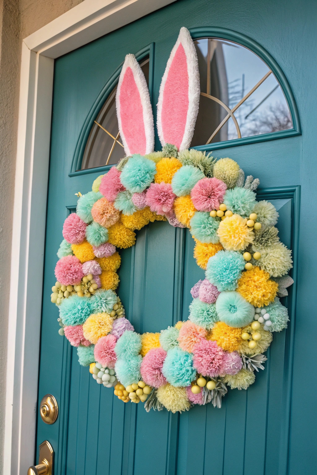 vibrant bunny decor wreath