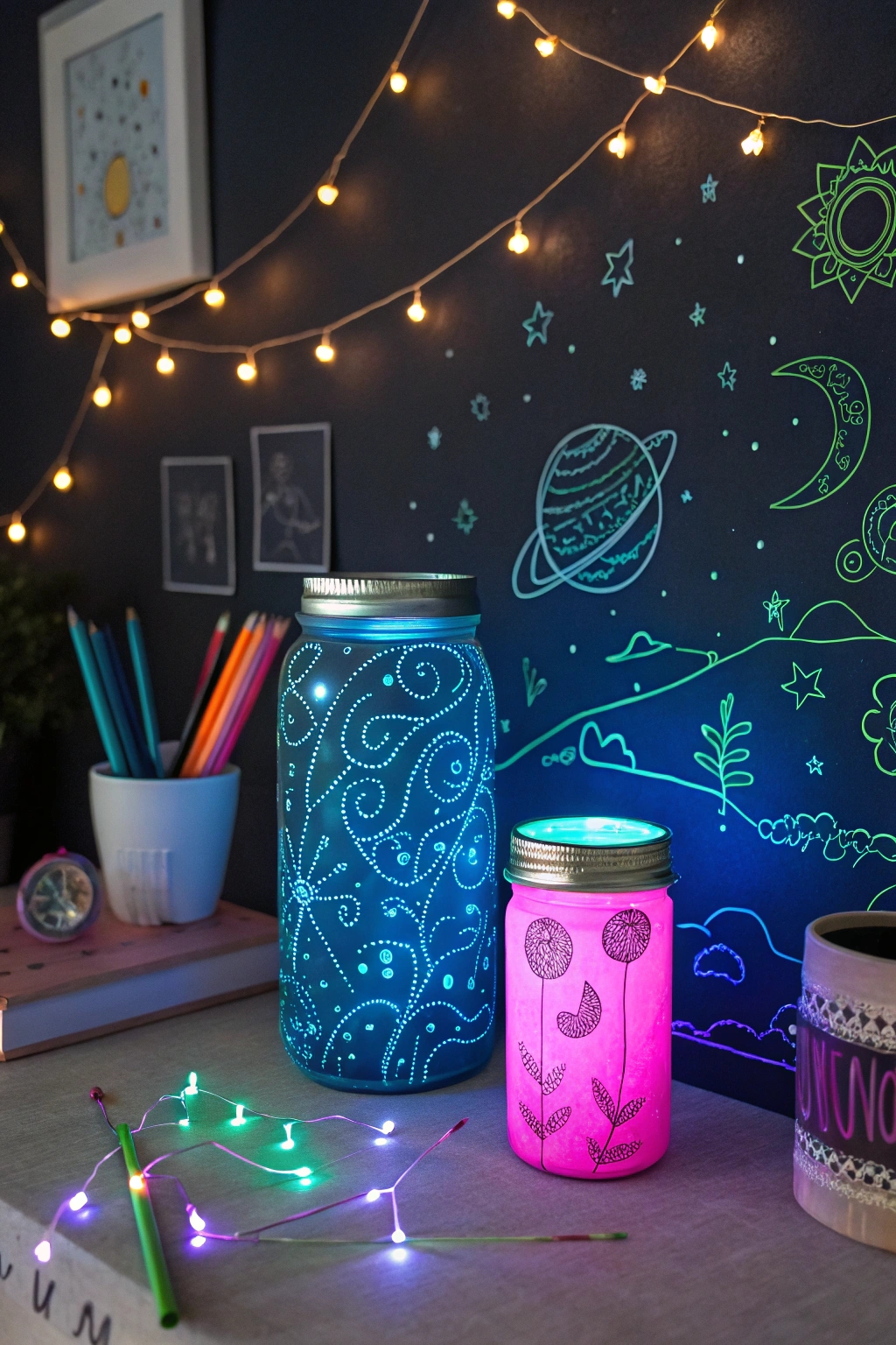 vibrant neon art canvas