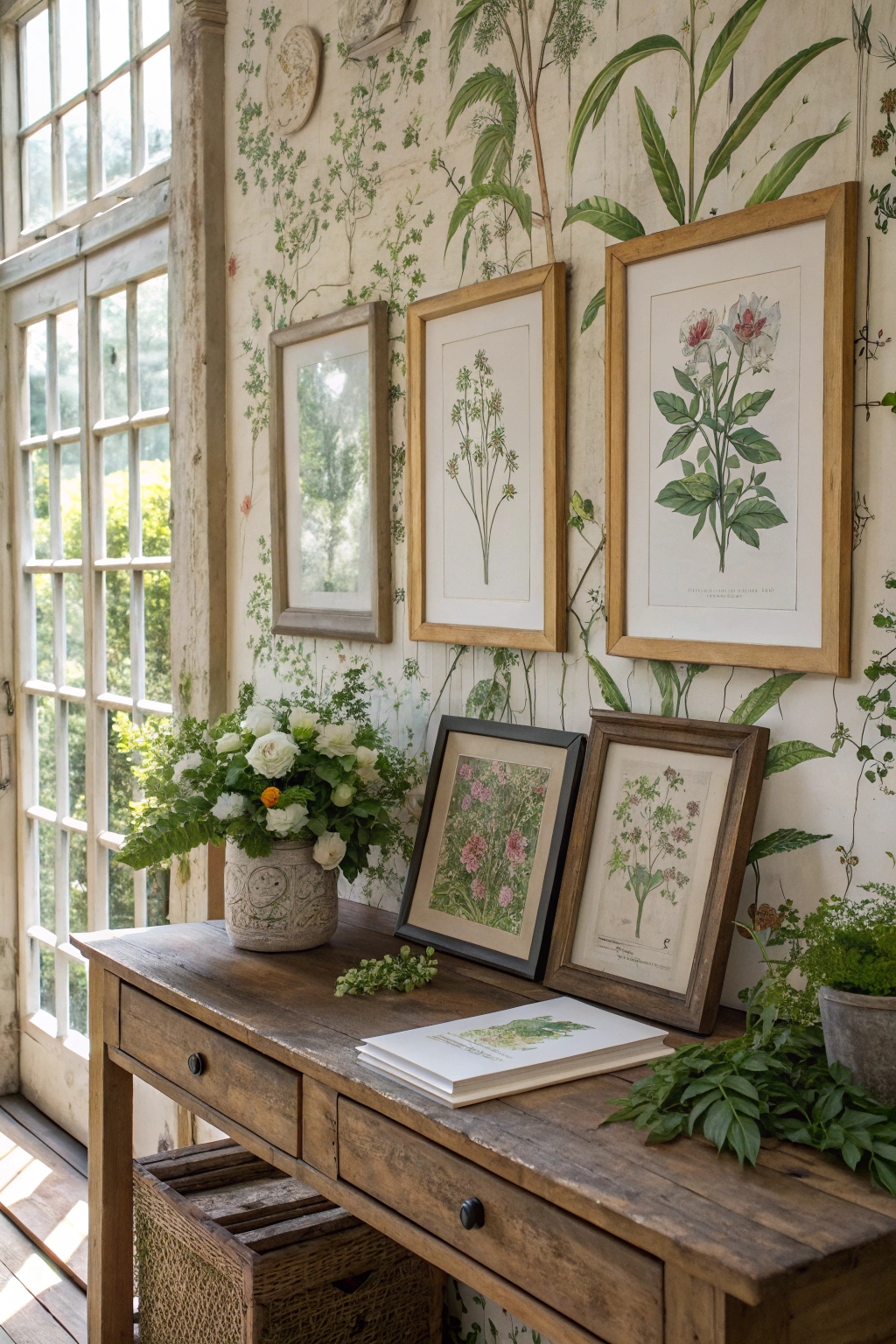 vintage framed botanical art