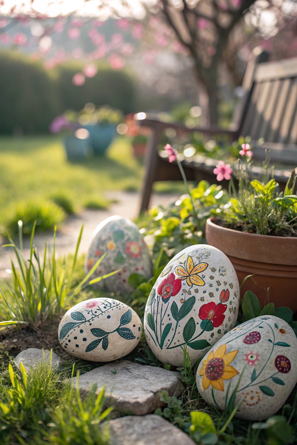 artistic outdoor decorative stones