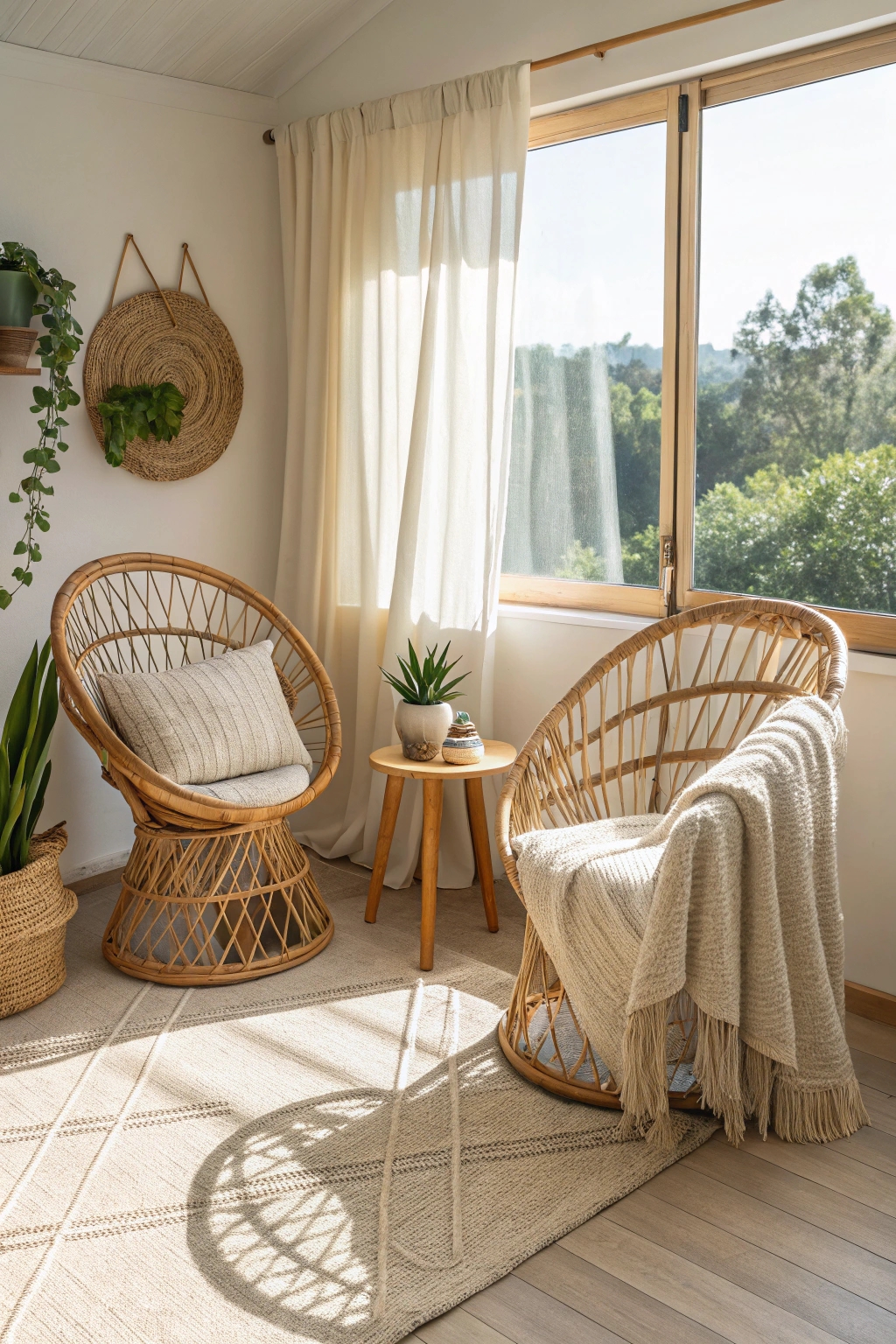 bohemian rattan chair aesthetic