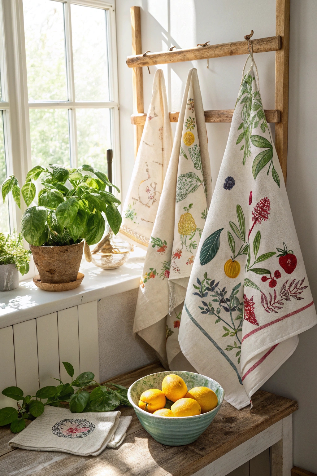 chic and functional kitchen linens