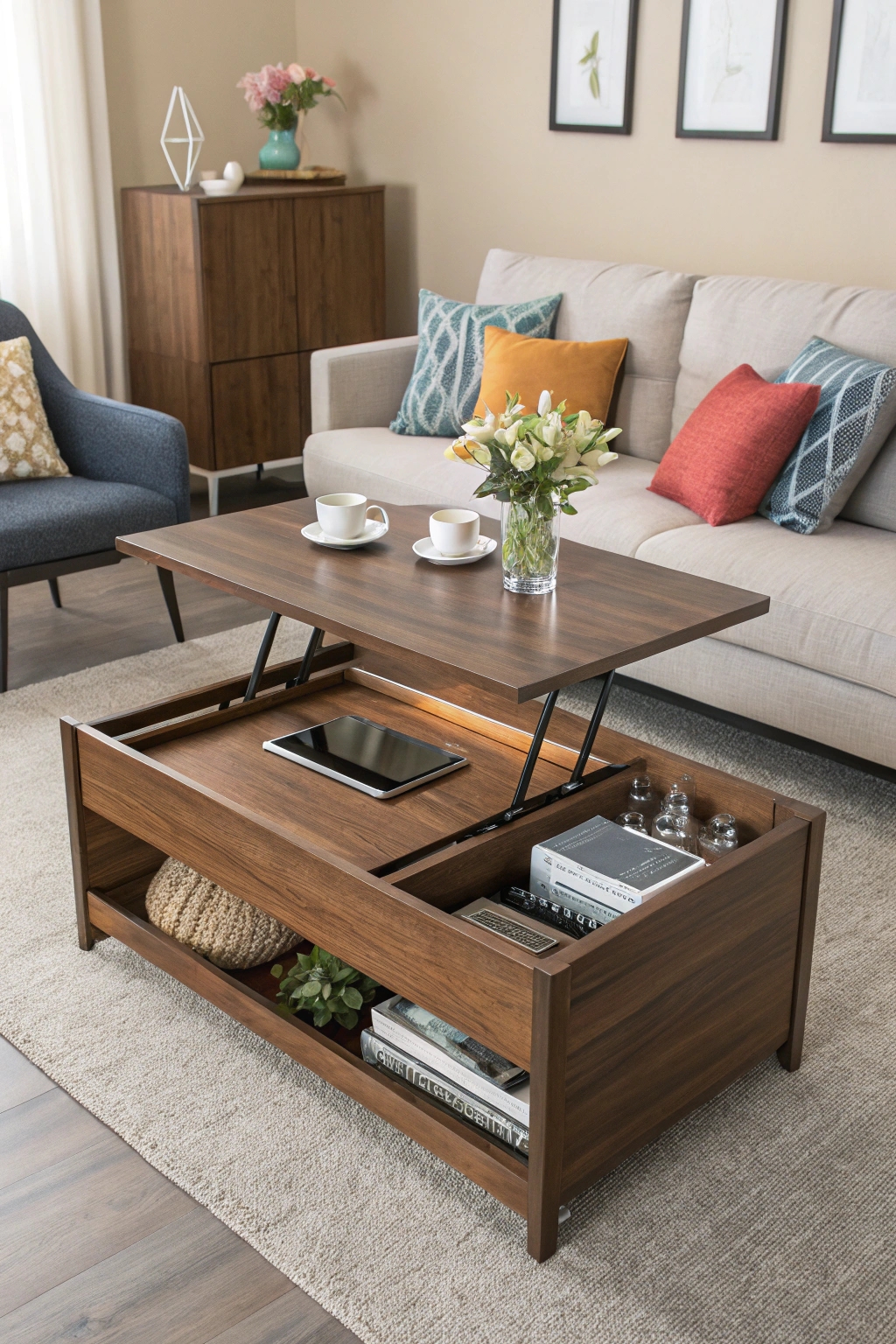 contemporary adjustable coffee table